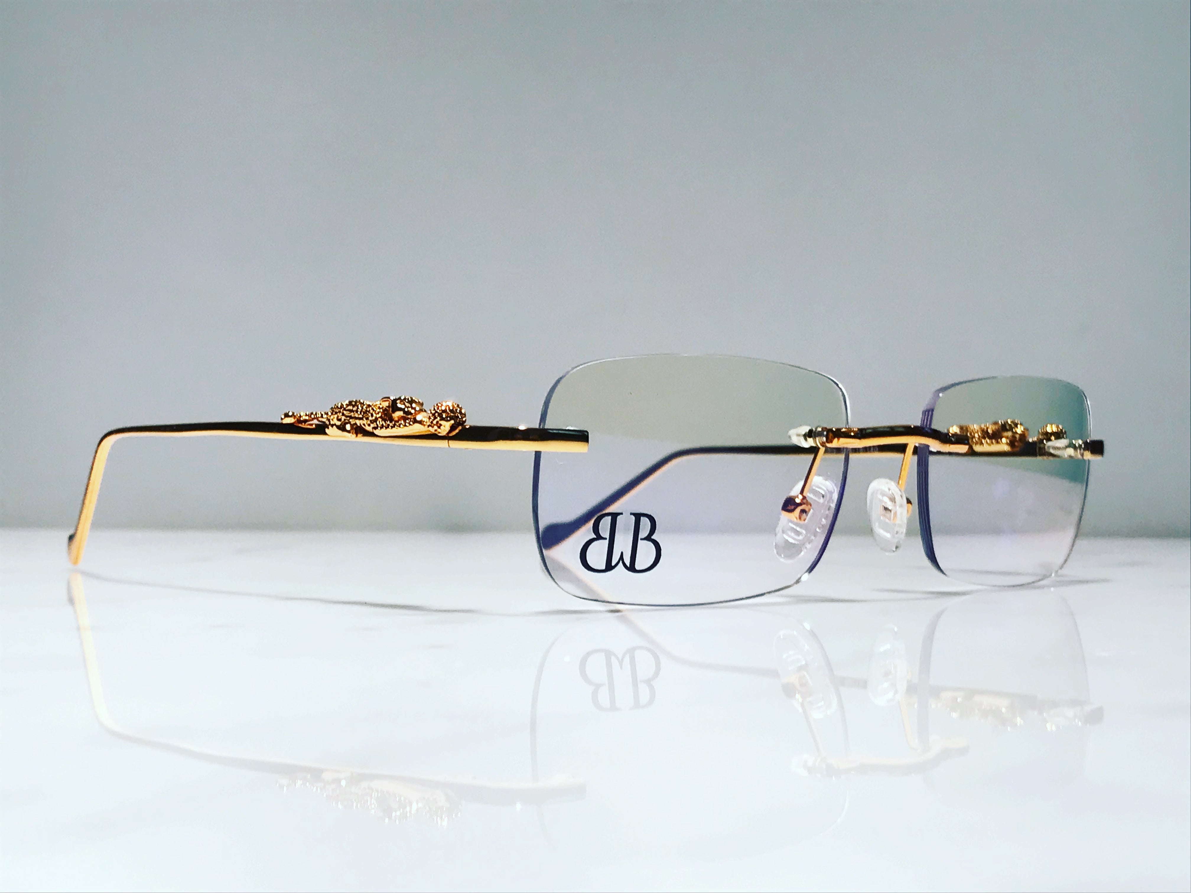 Rimless Occhi Di Tigre Tiger Eyes Gold Glasses Eyeglasses Frames