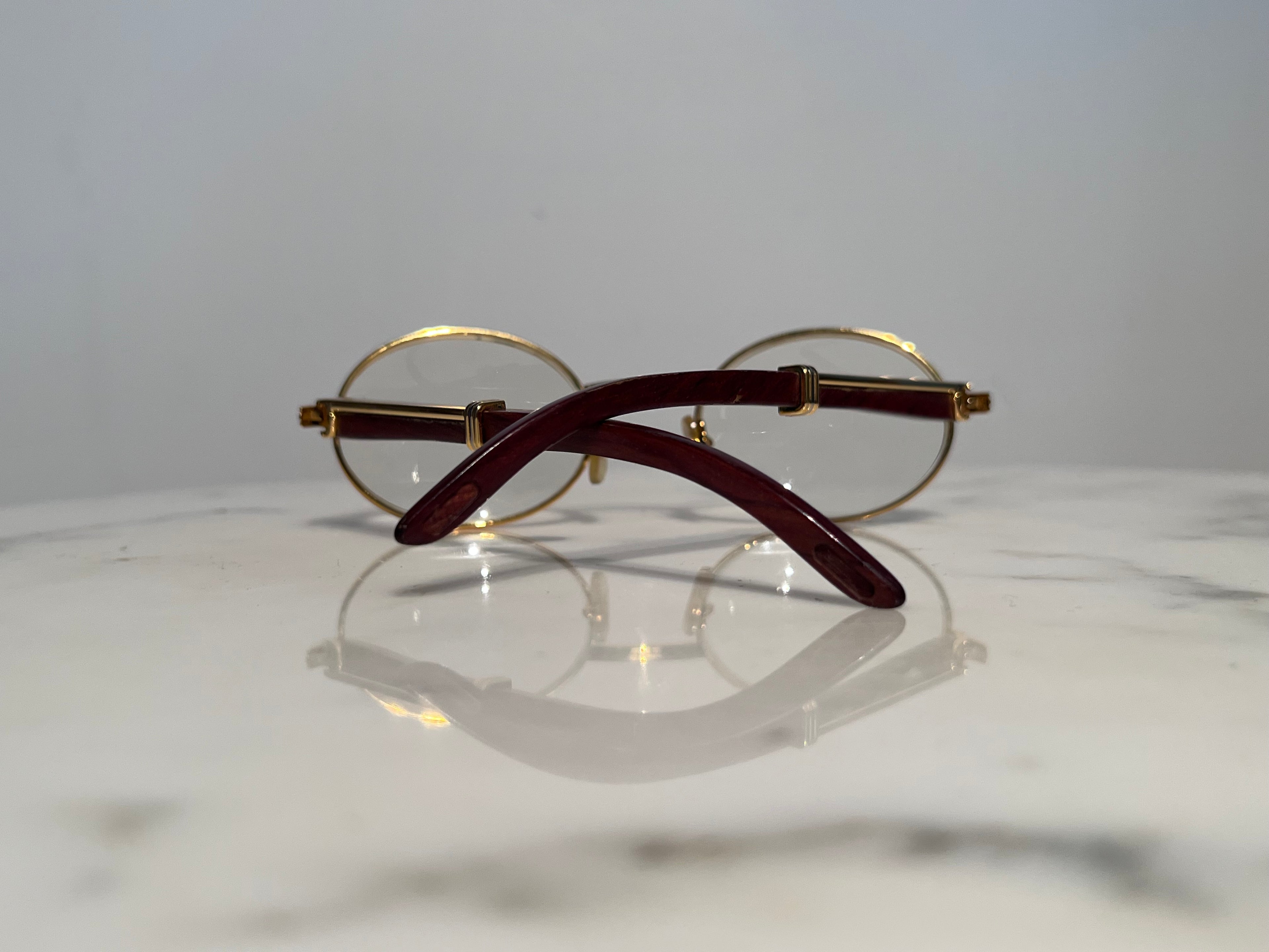 Cartier Giverny 22k Gold Bubinga Wood Glasses Sunglasses Frame