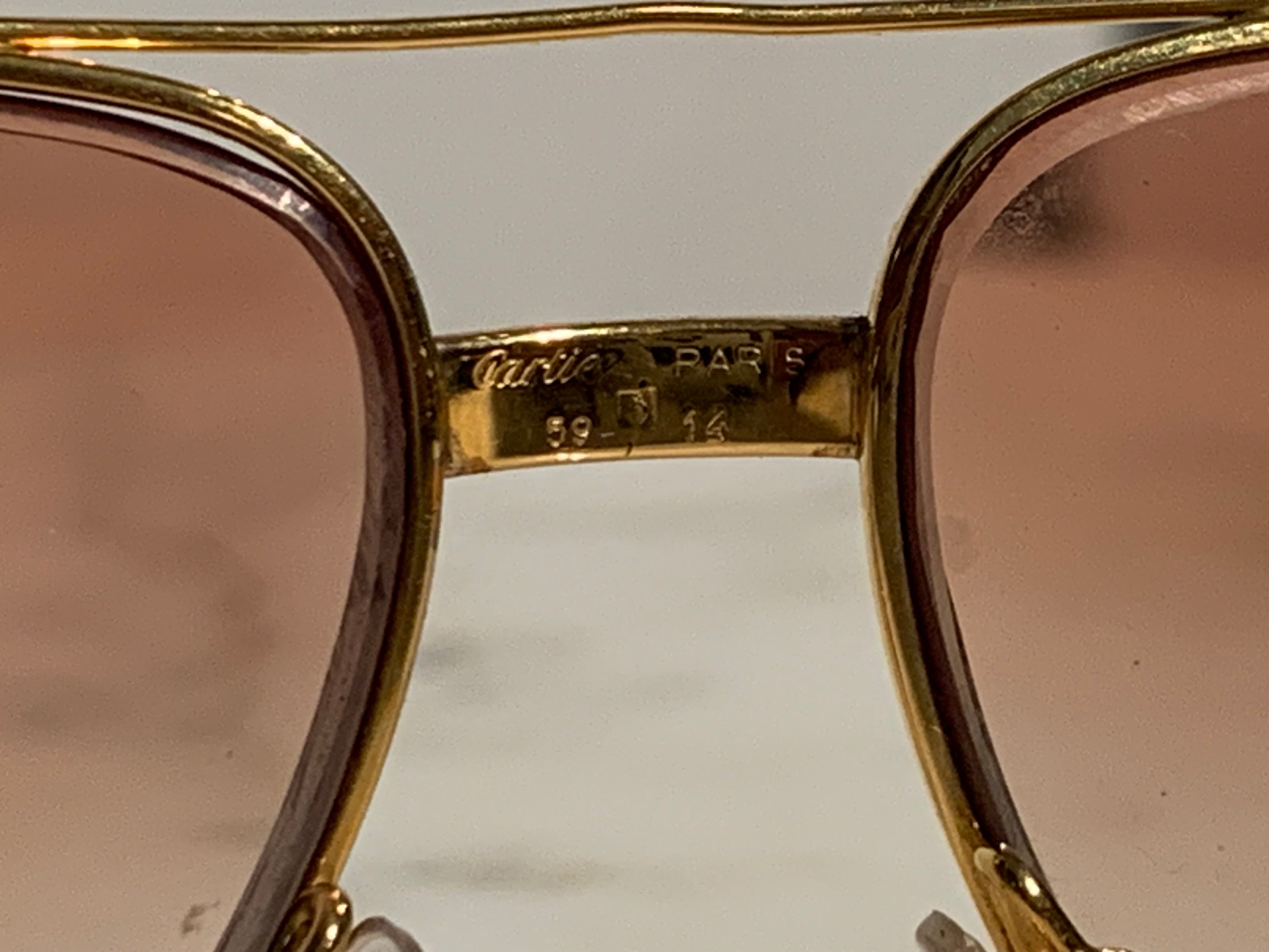 Cartier Gold Santos Laquer Frames Sunglasses Glasses