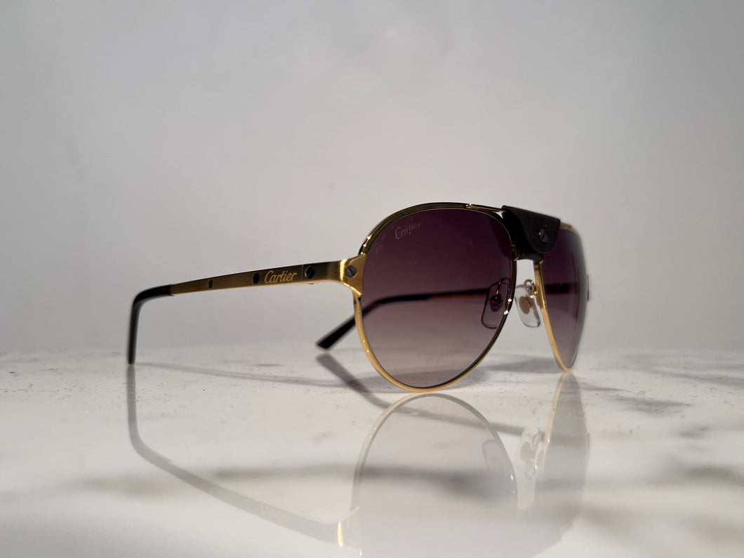 Cartier Santos Dumont Gold Sunglasses