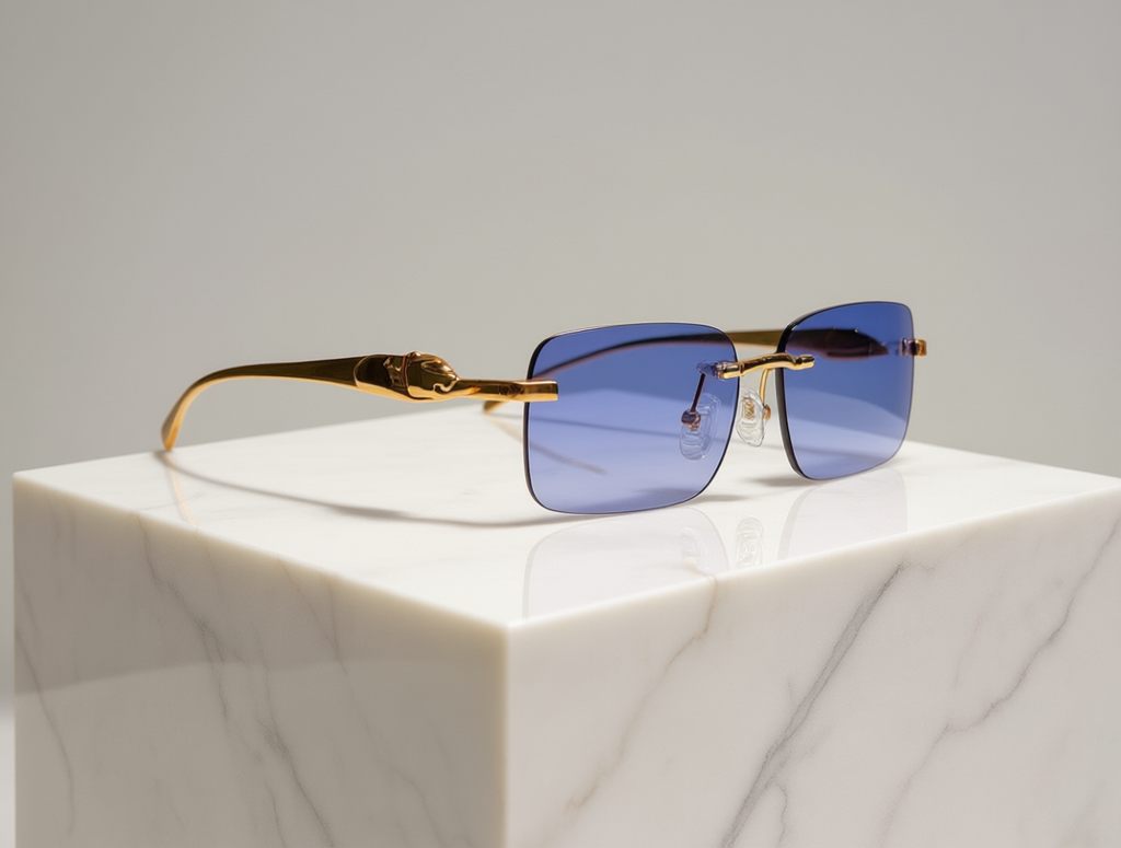Bonano Calabria Gold & Sky Blue  Sunglasses Frame