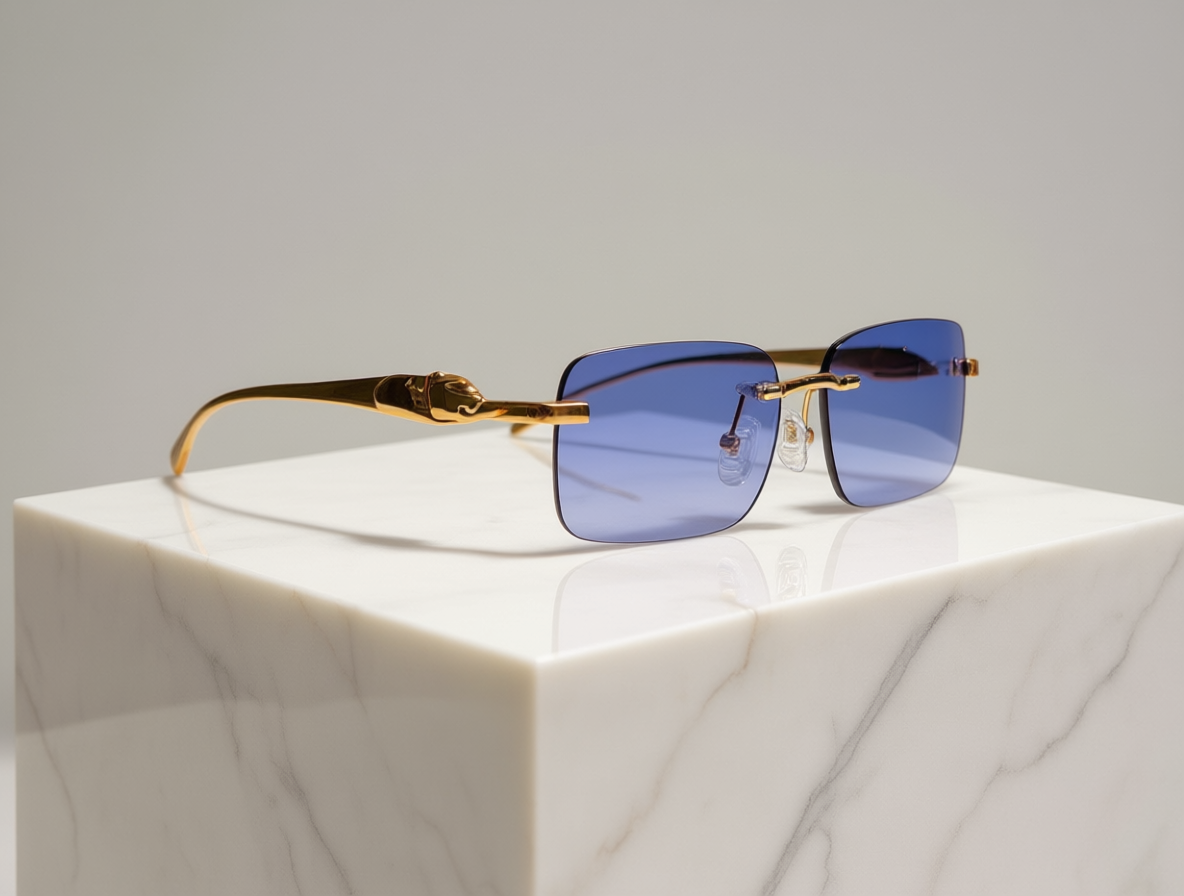 Bonano Calabria Gold & Sky Blue  Sunglasses Frame