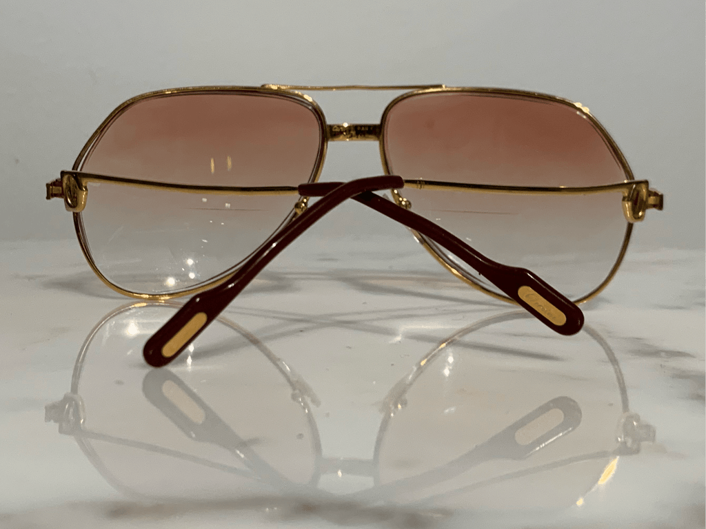 Cartier Gold Santos Laquer Frames Sunglasses Glasses