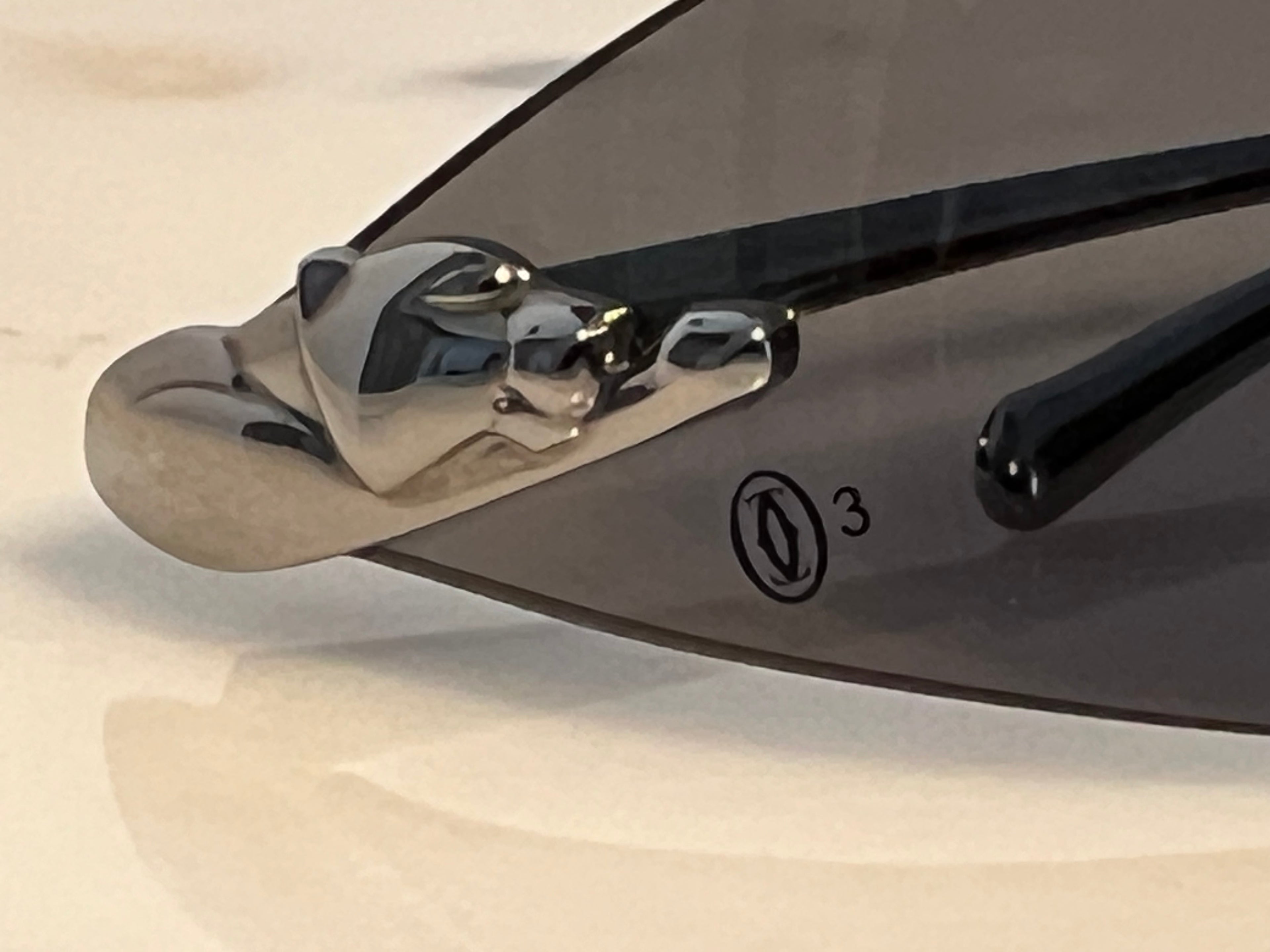 Cartier Rimless Panthere Platinum Sunglasses