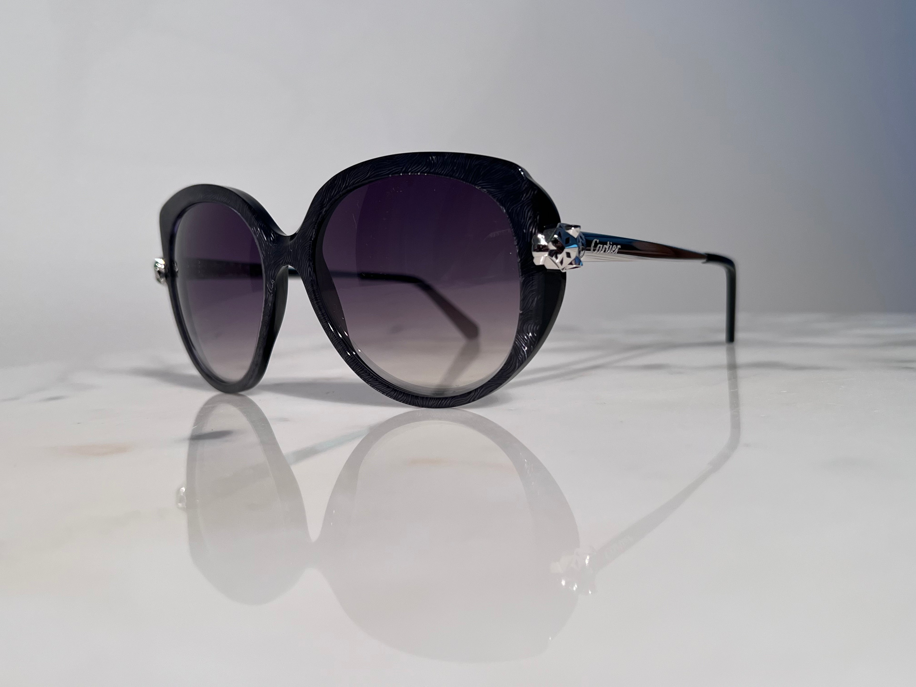 Cartier Panthere Acetate Grey Sunglasses