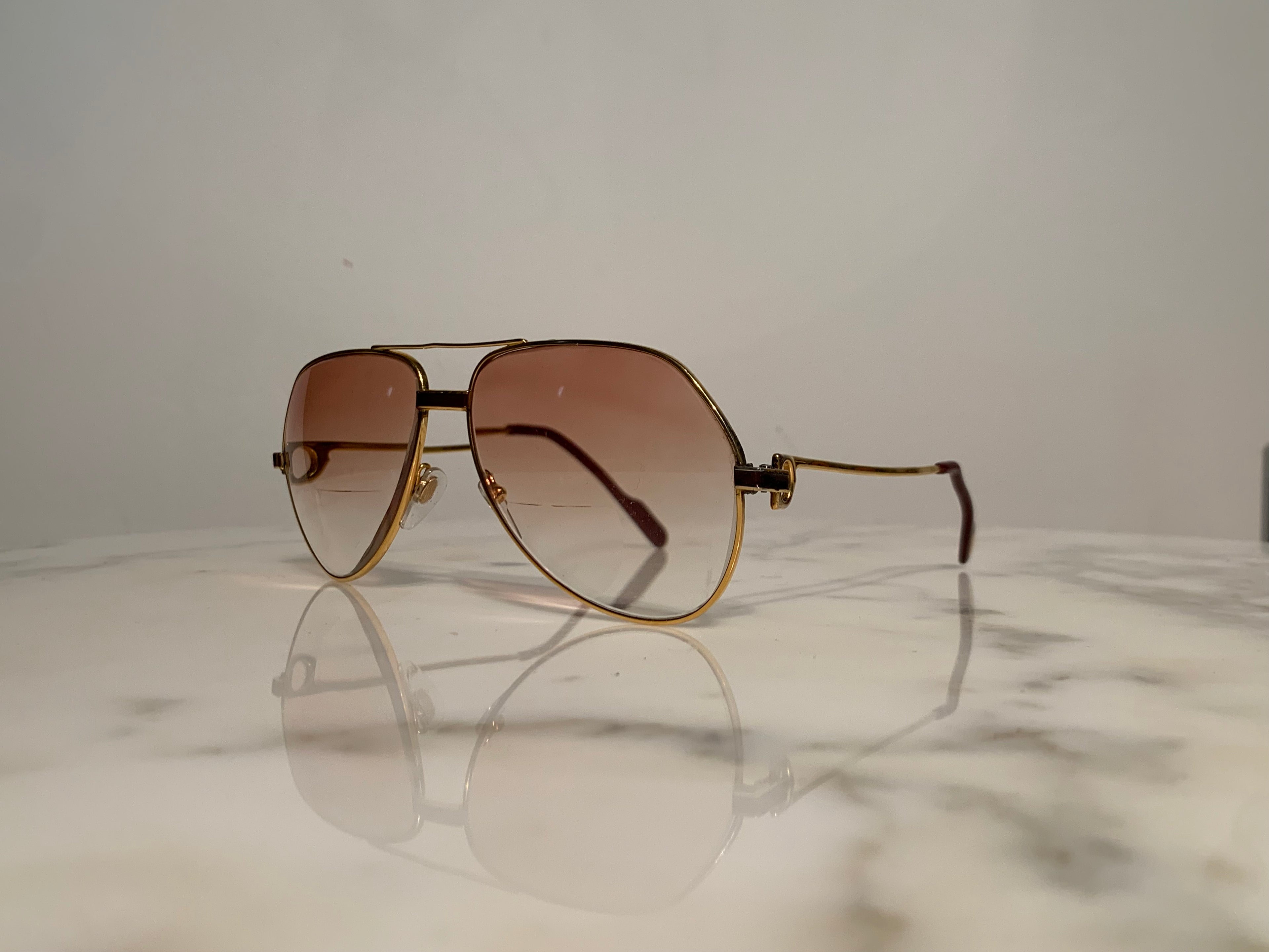 Cartier Gold Santos Laquer Frames Sunglasses Glasses