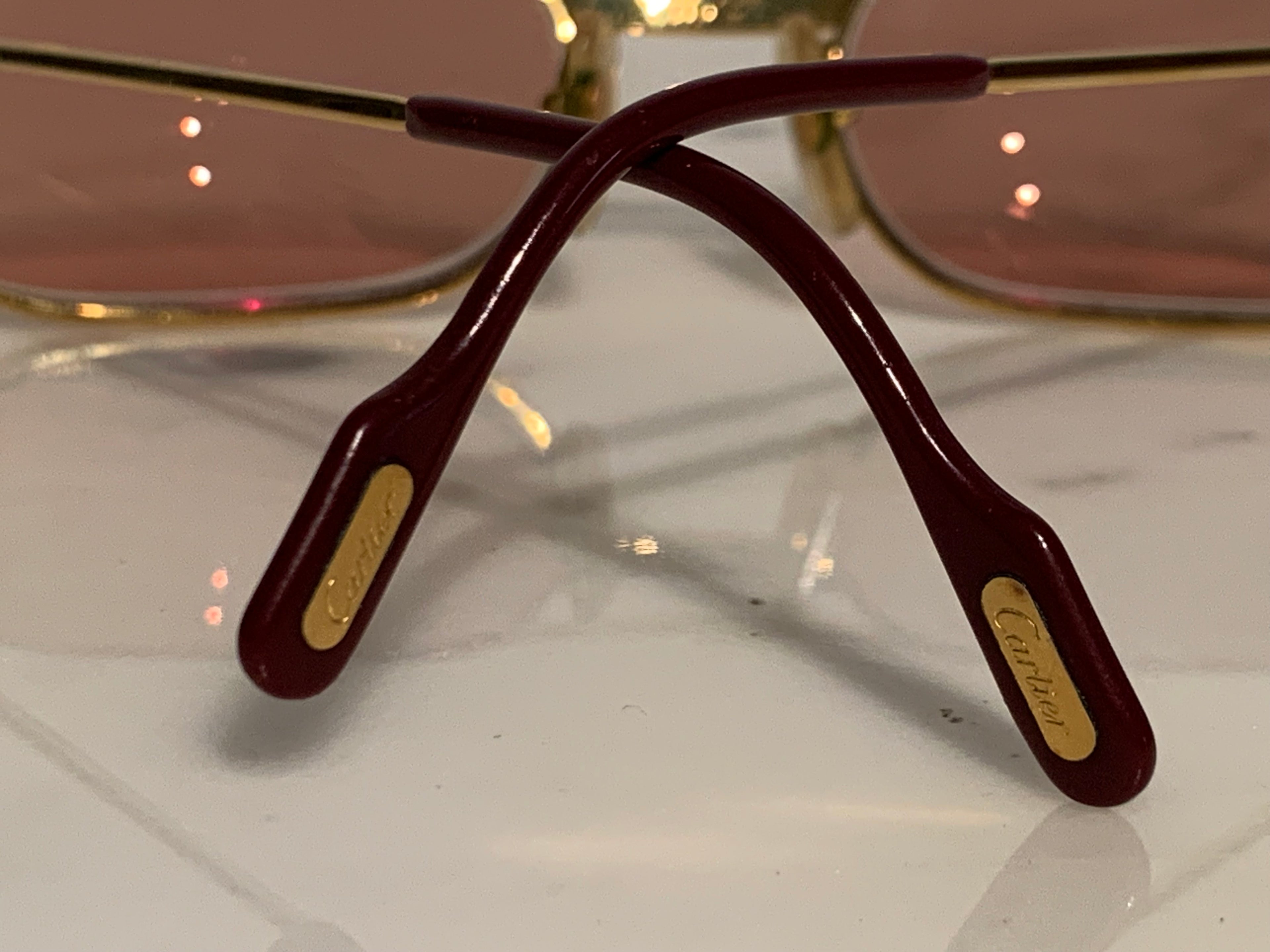 Cartier Gold Santos Must Frames Sunglasses Glasses