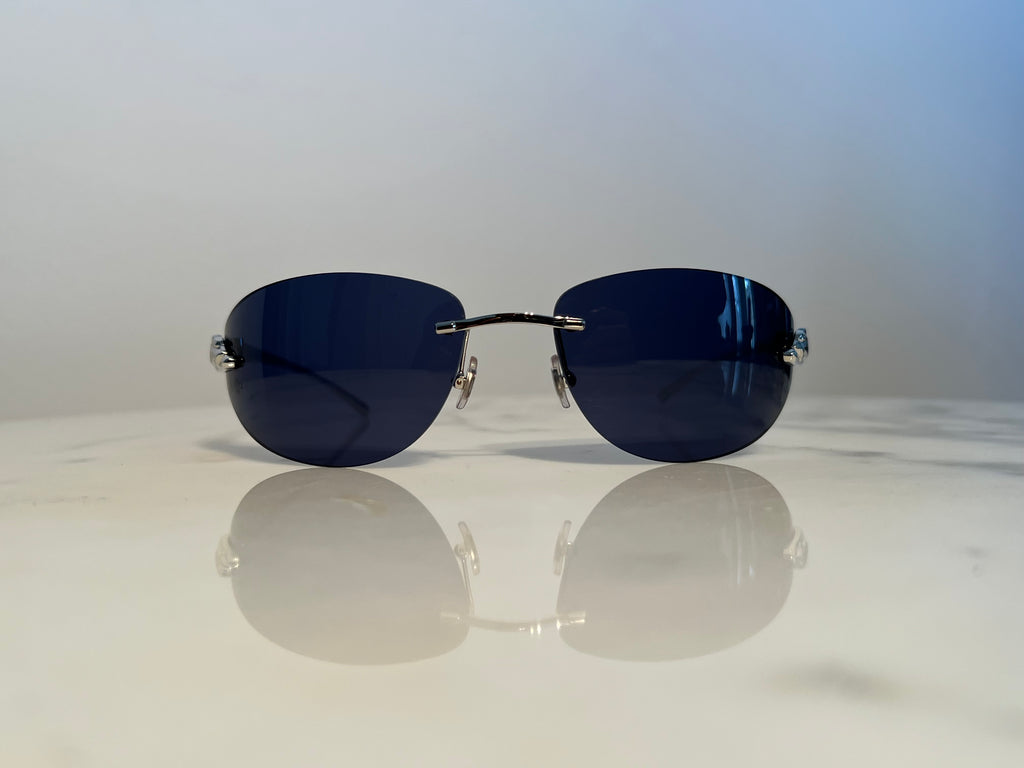 Cartier Rimless Panthere Platinum Sunglasses