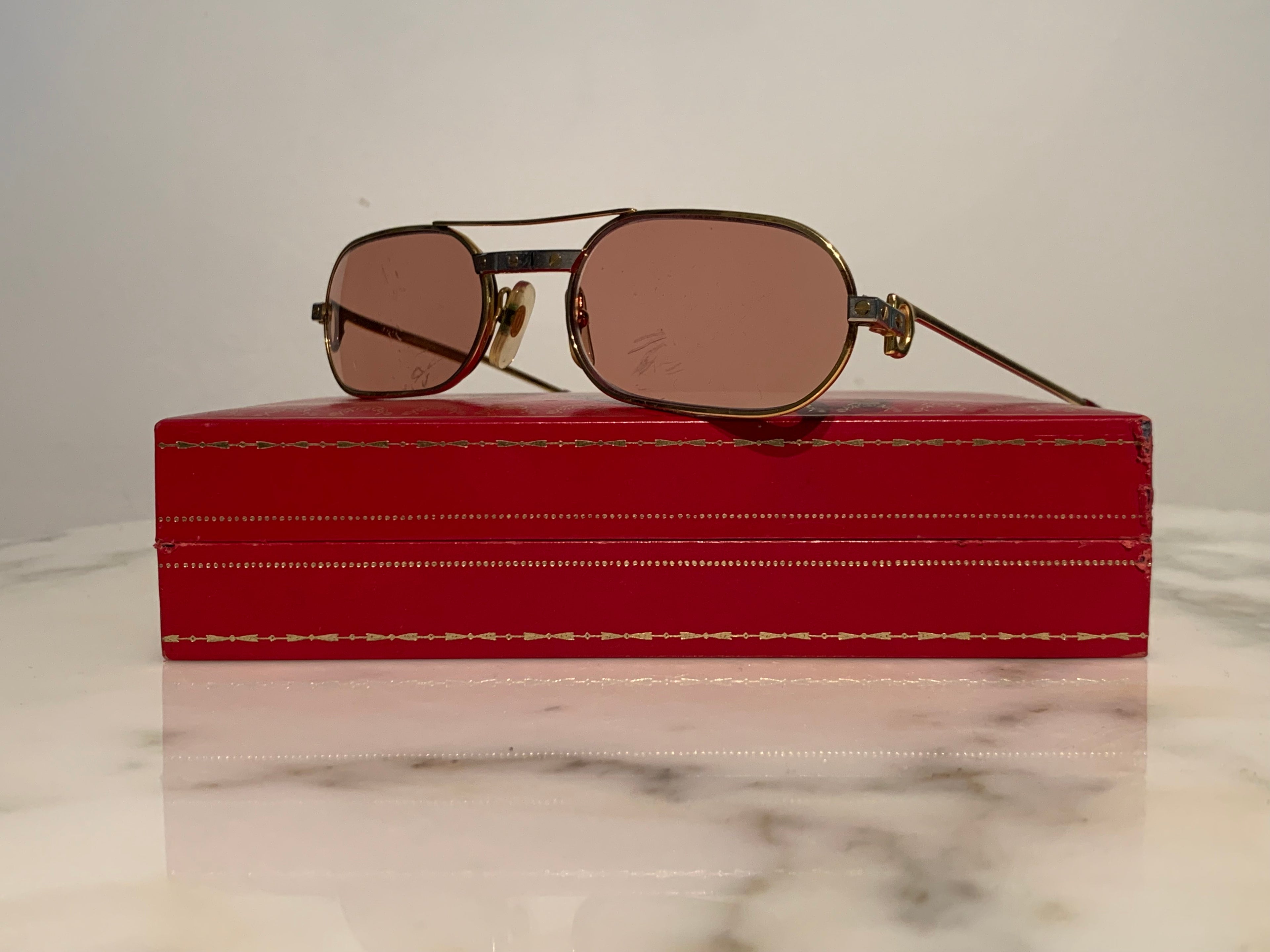 Cartier Gold Santos Must Frames Sunglasses Glasses