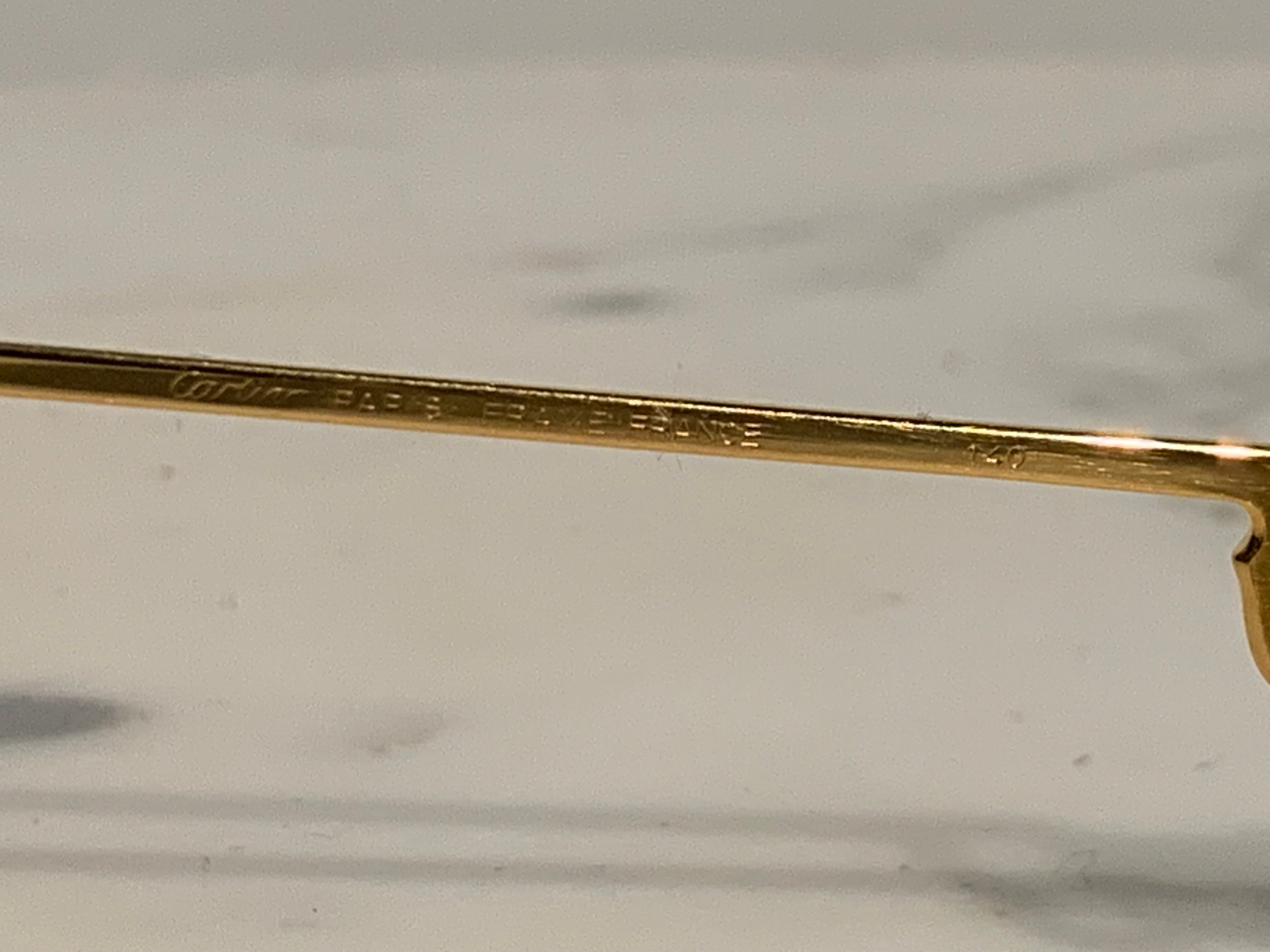 Cartier Gold Santos Must Frames Sunglasses Glasses