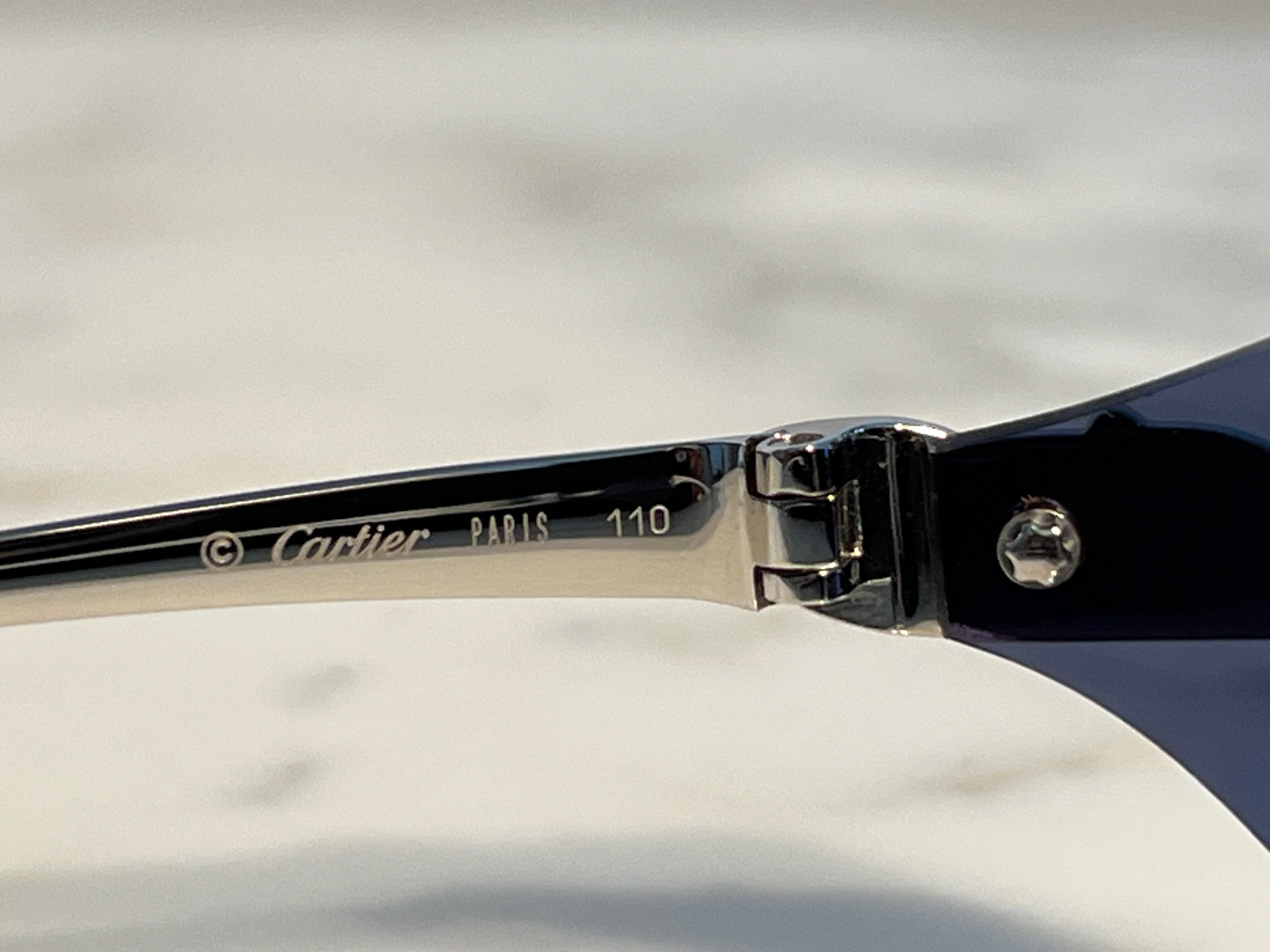 Cartier Rimless Panthere Platinum Sunglasses