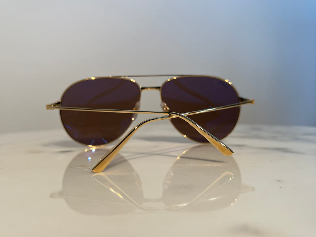 Cartier Santos Aviator Gold Sunglasses 2023