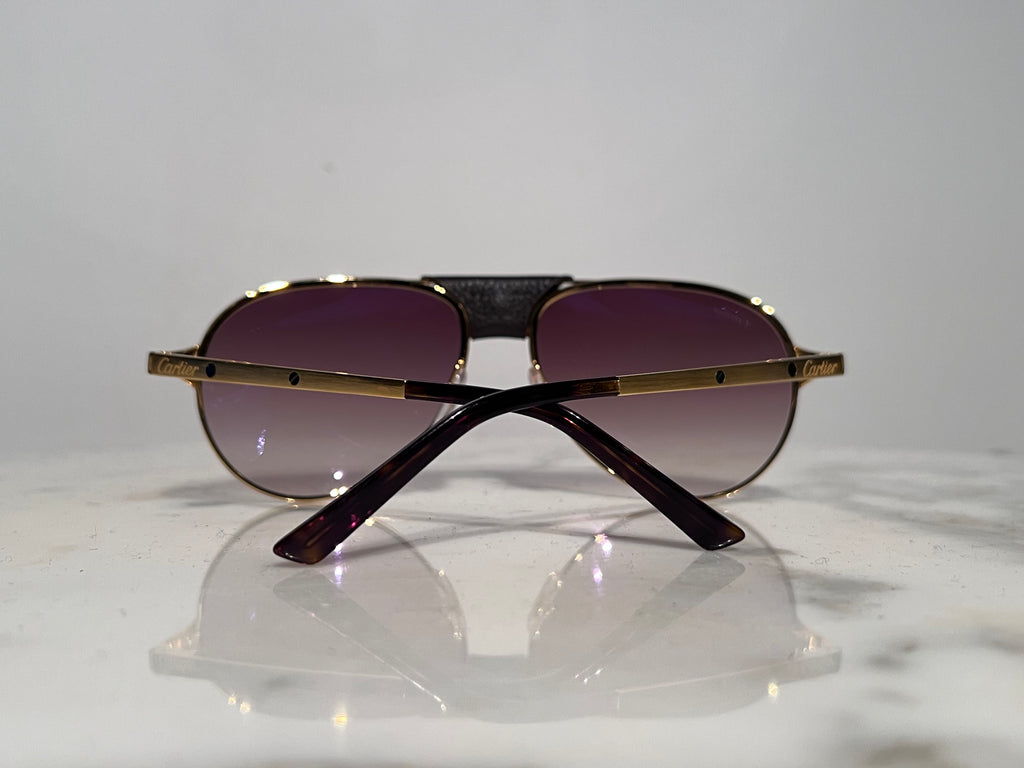 Cartier Santos Dumont Gold Sunglasses