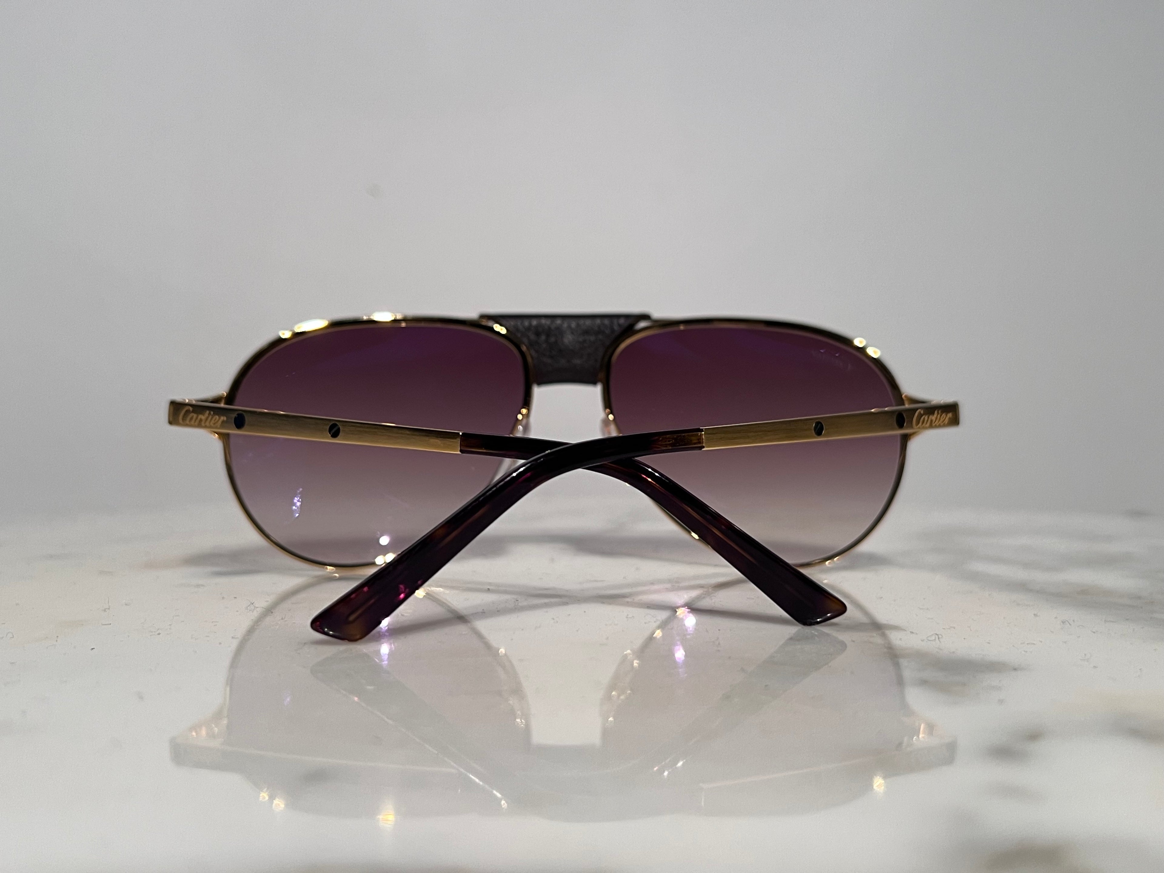 Cartier Santos Dumont Gold Sunglasses