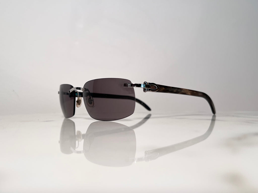 Cartier Buffalo Horn Platinum Glasses Sunglasses Frame
