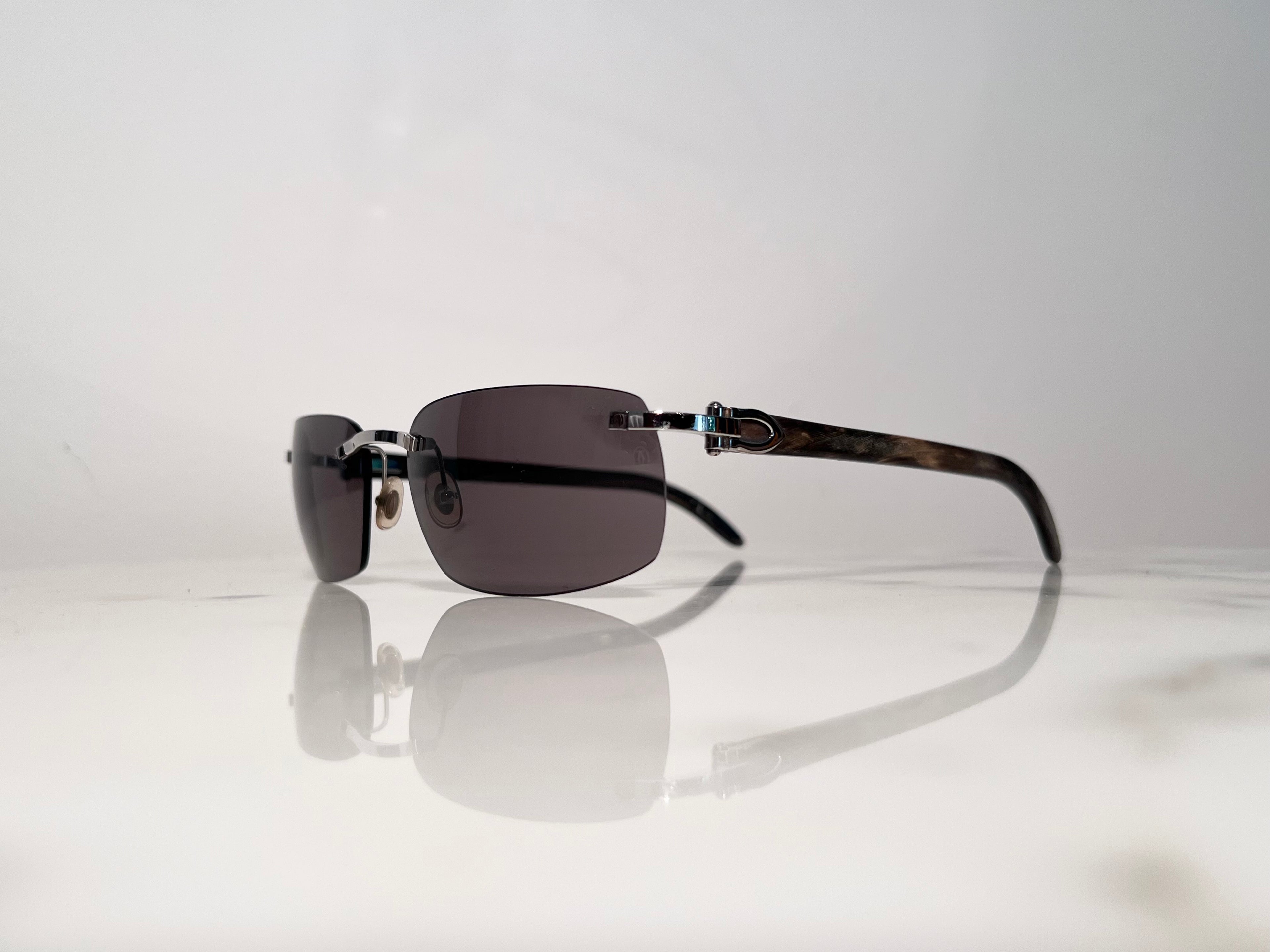 Cartier Buffalo Horn Platinum Glasses Sunglasses Frame