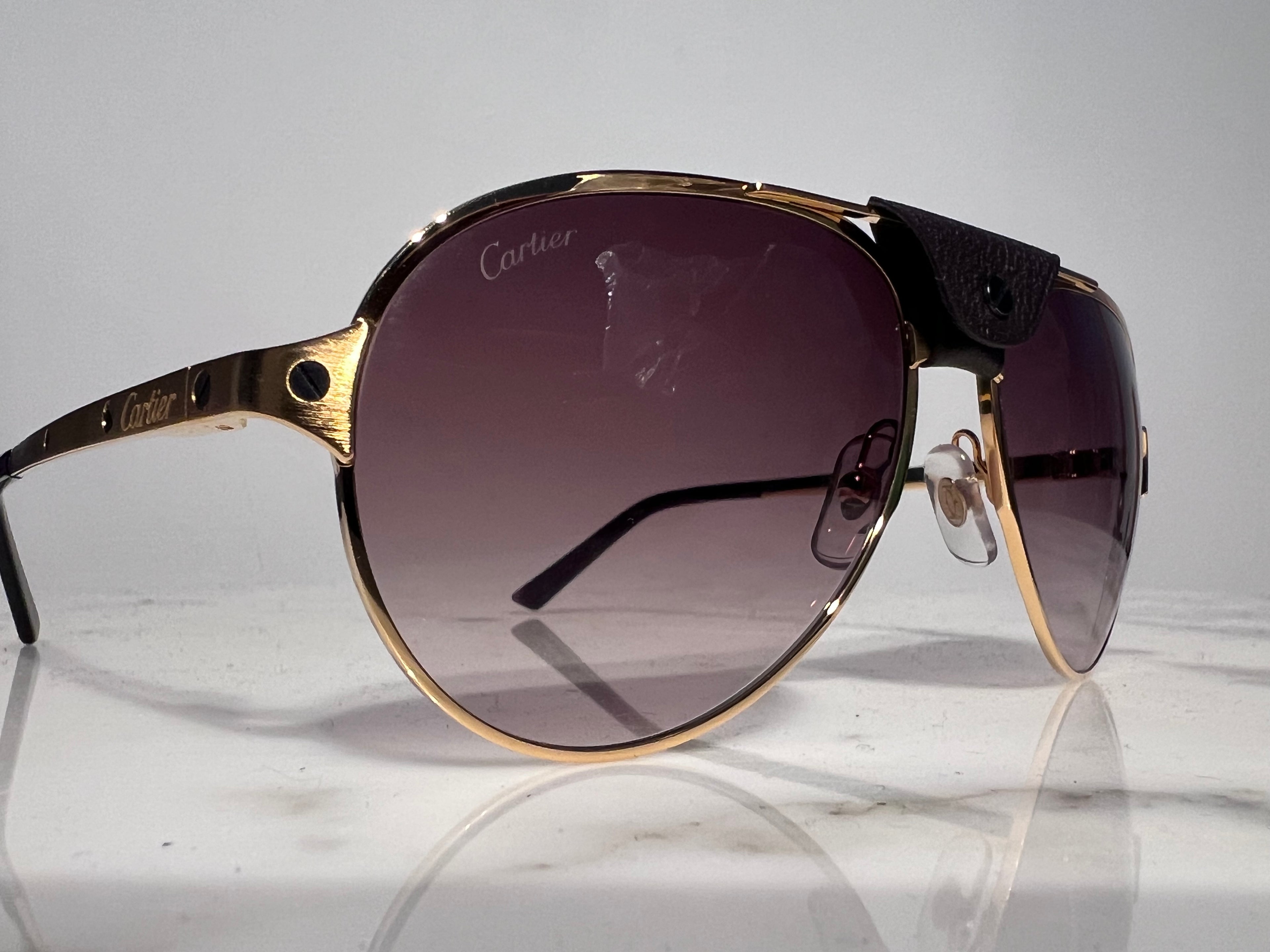 Cartier Santos Dumont Gold Sunglasses