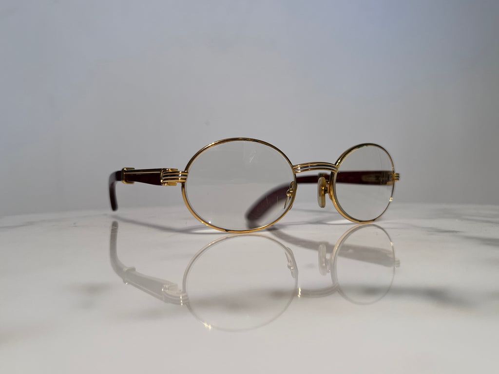 Cartier Giverny 22k Gold Bubinga Wood Glasses Sunglasses Frame