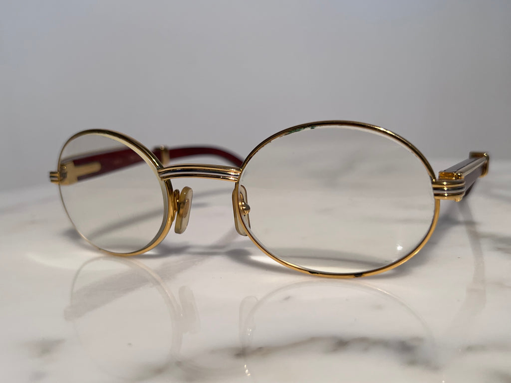 Cartier Giverny 22k Gold Bubinga Wood Glasses Sunglasses Frame