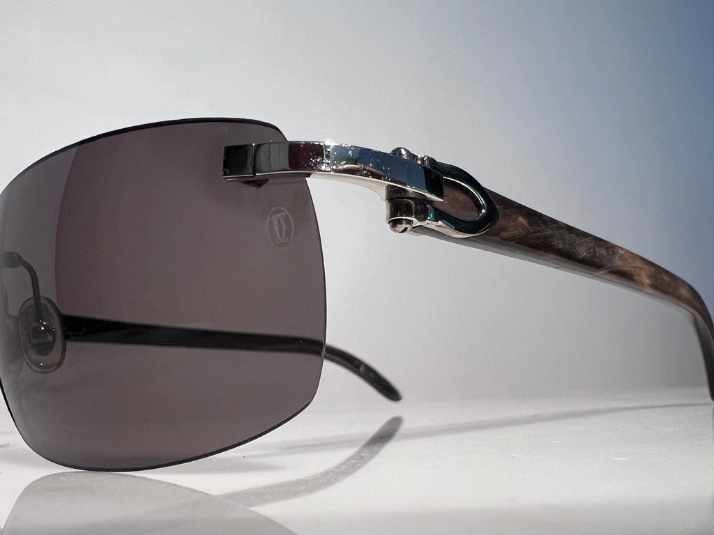Cartier Buffalo Horn Platinum Glasses Sunglasses Frame