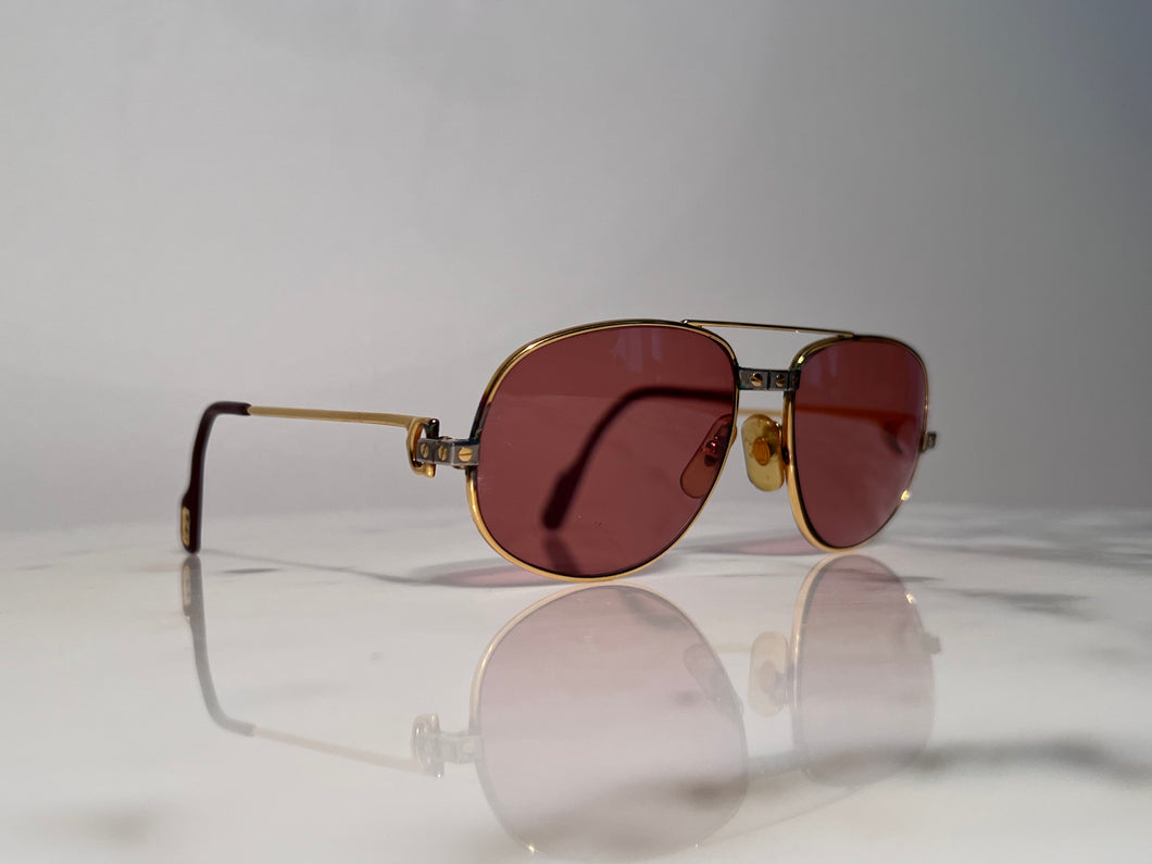 Cartier Gold Santos Sunglasses Frame Eyeglasses