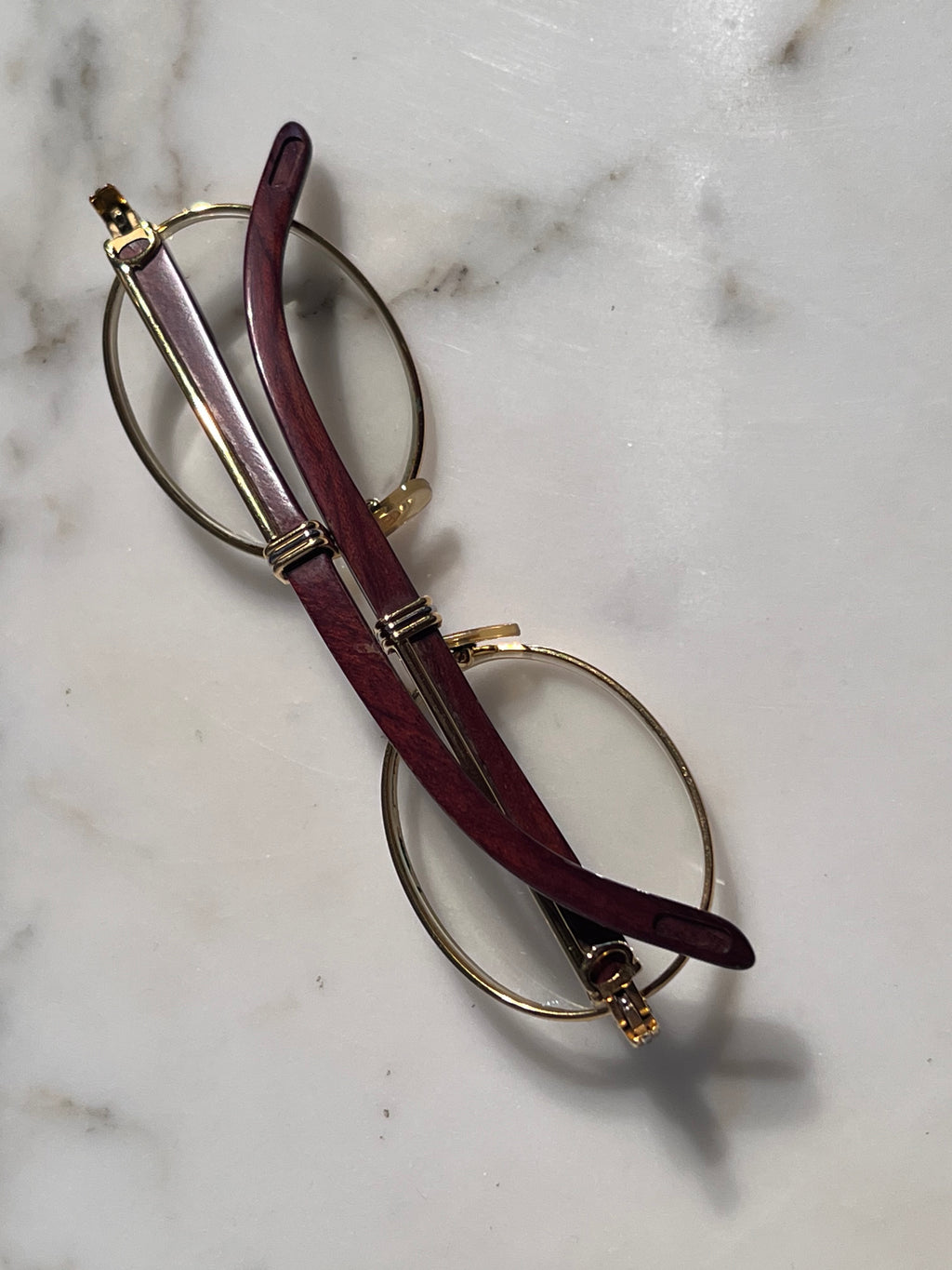 Cartier Giverny 22k Gold Bubinga Wood Glasses Sunglasses Frame