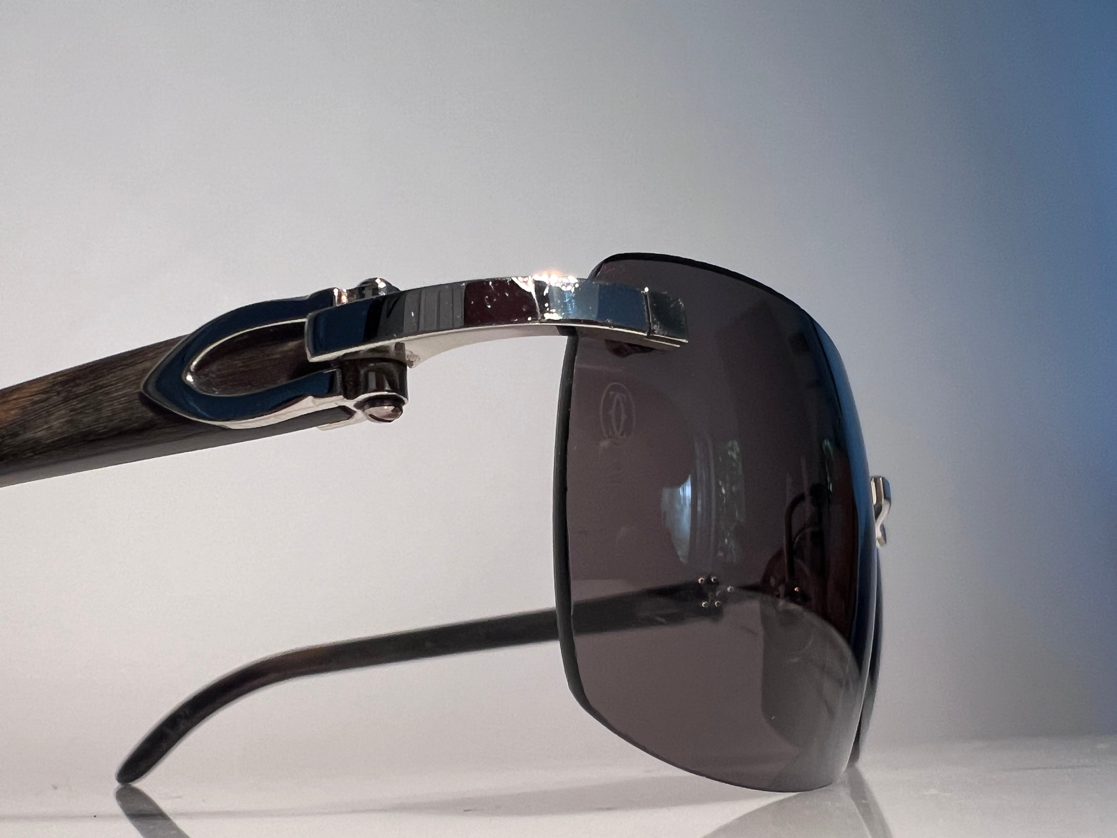 Cartier Buffalo Horn Platinum Glasses Sunglasses Frame
