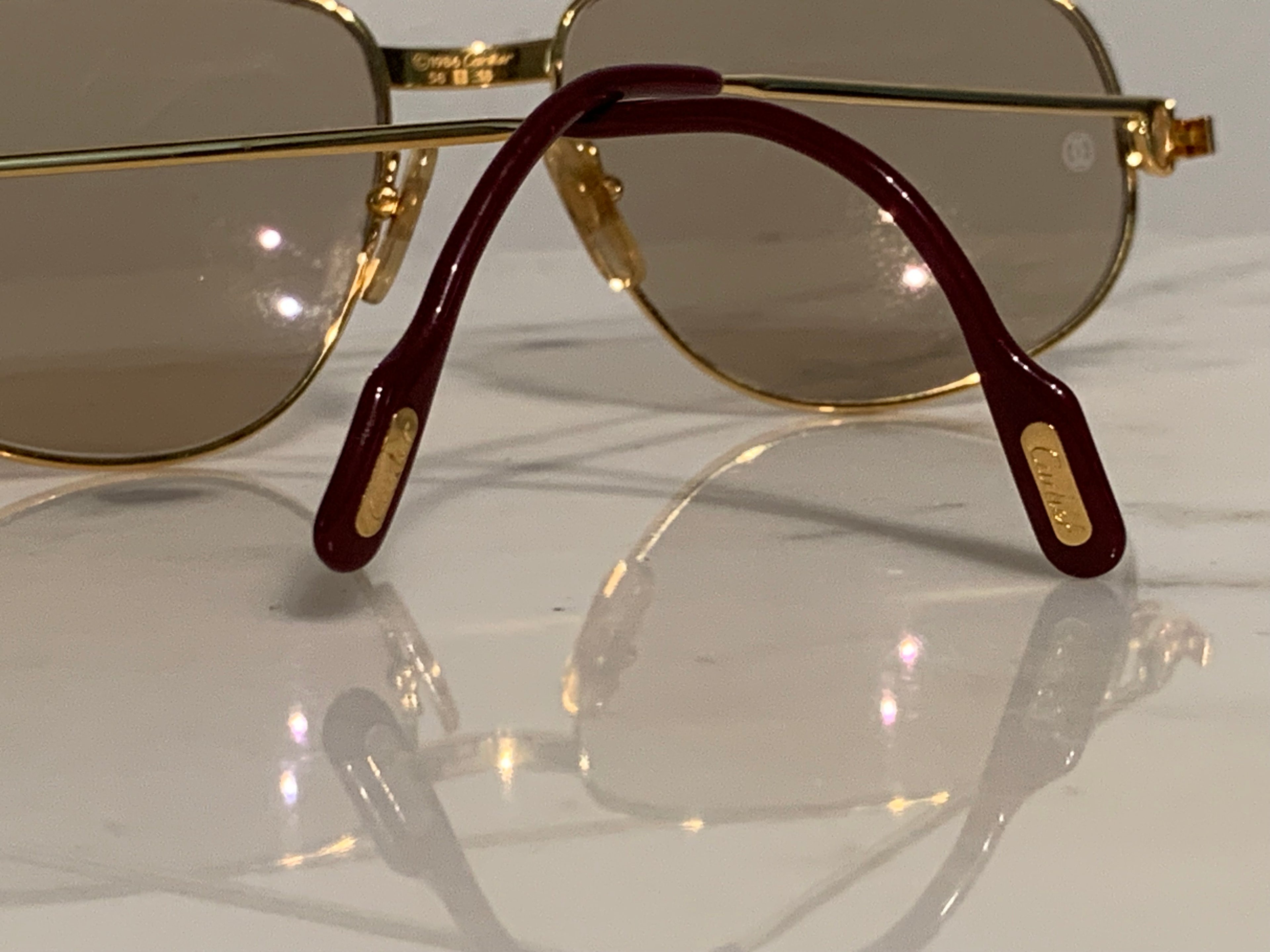 Cartier Gold Santos Romance Frames Sunglasses Glasses