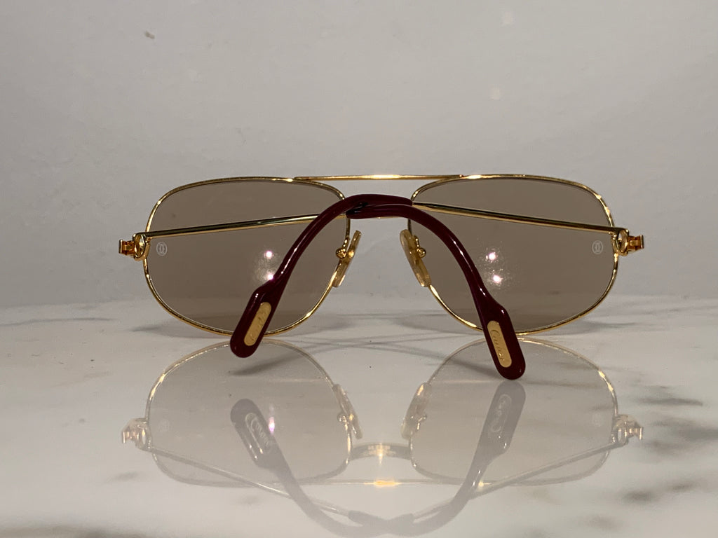 Cartier Gold Santos Romance Frames Sunglasses Glasses