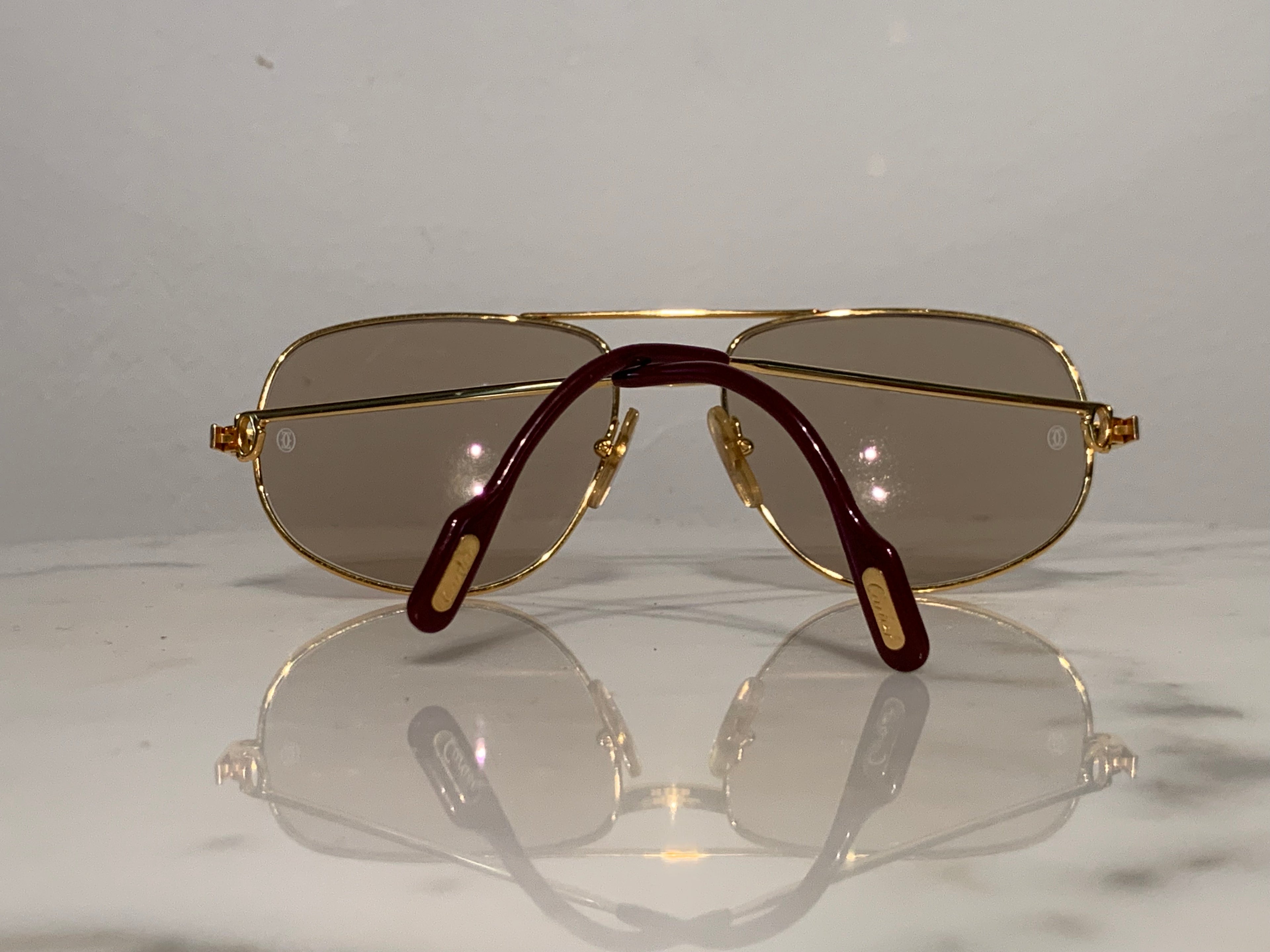 Cartier Gold Santos Romance Frames Sunglasses Glasses