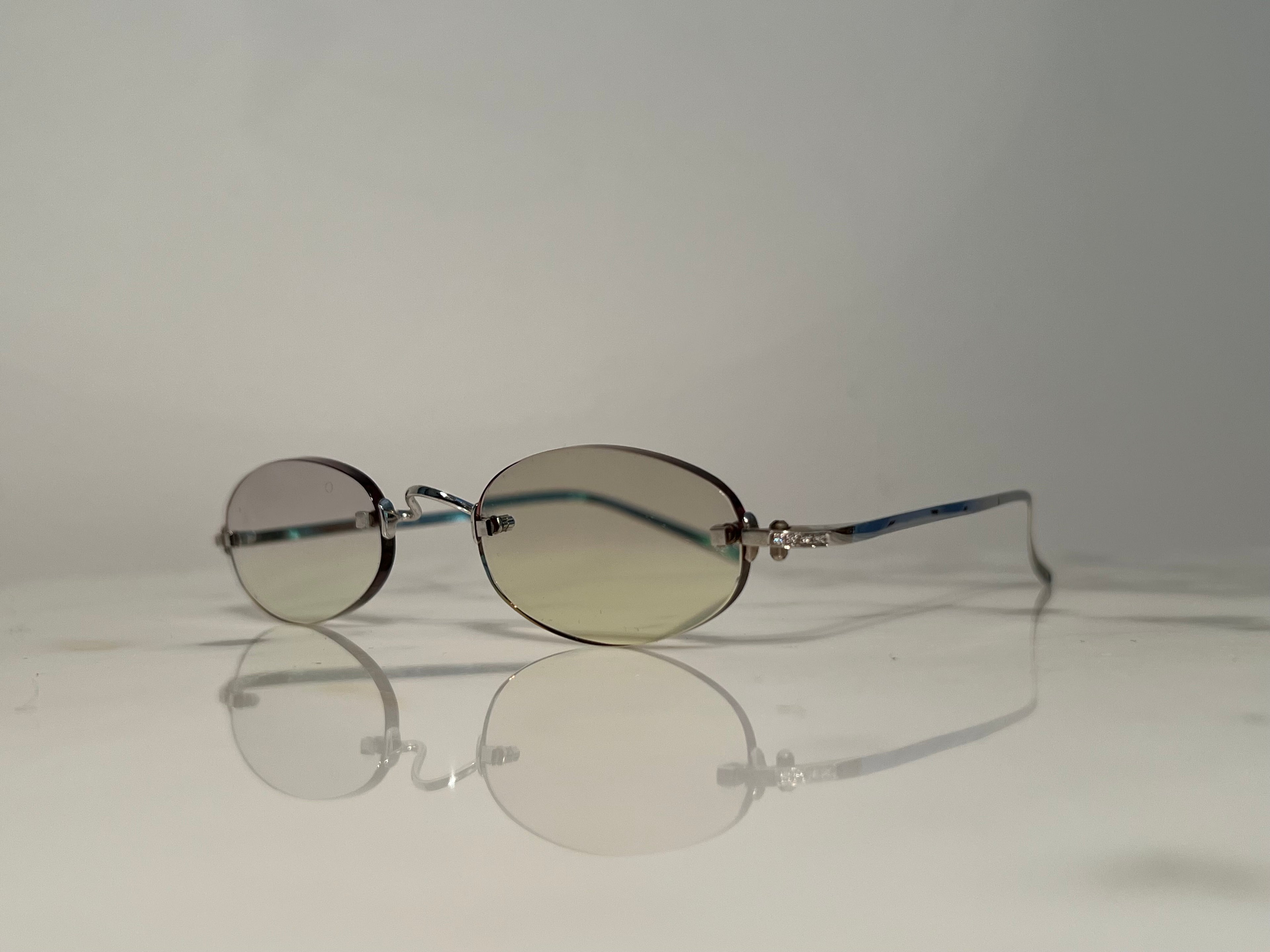 David Eden Solid 14k white gold eyeglasses sunglasses frame