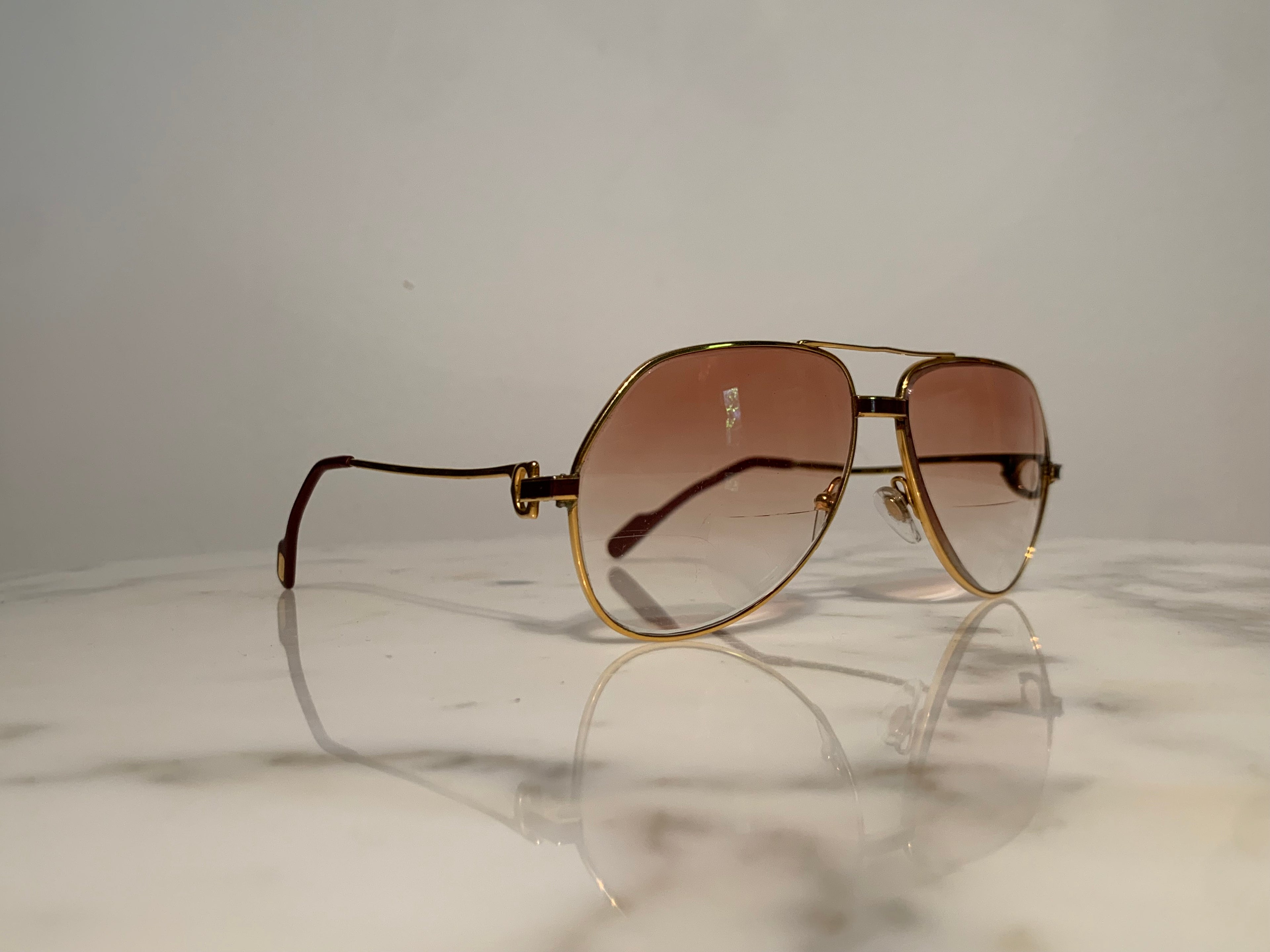 Cartier Gold Santos Laquer Frames Sunglasses Glasses