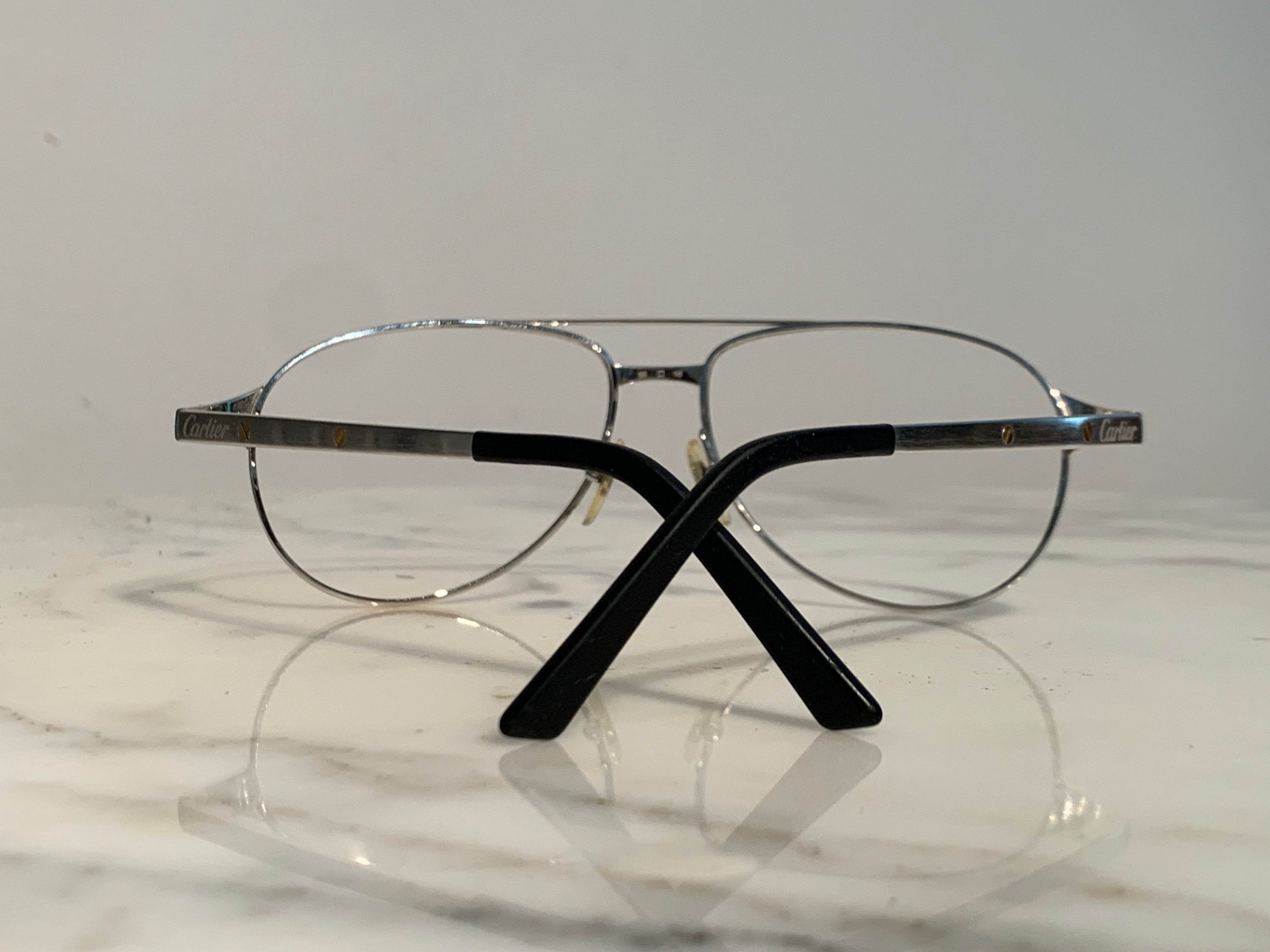 Cartier Santos Dumont Silver Sunglasses