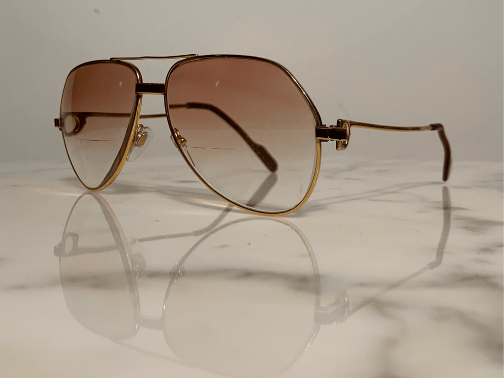 Cartier Gold Santos Laquer Frames Sunglasses Glasses