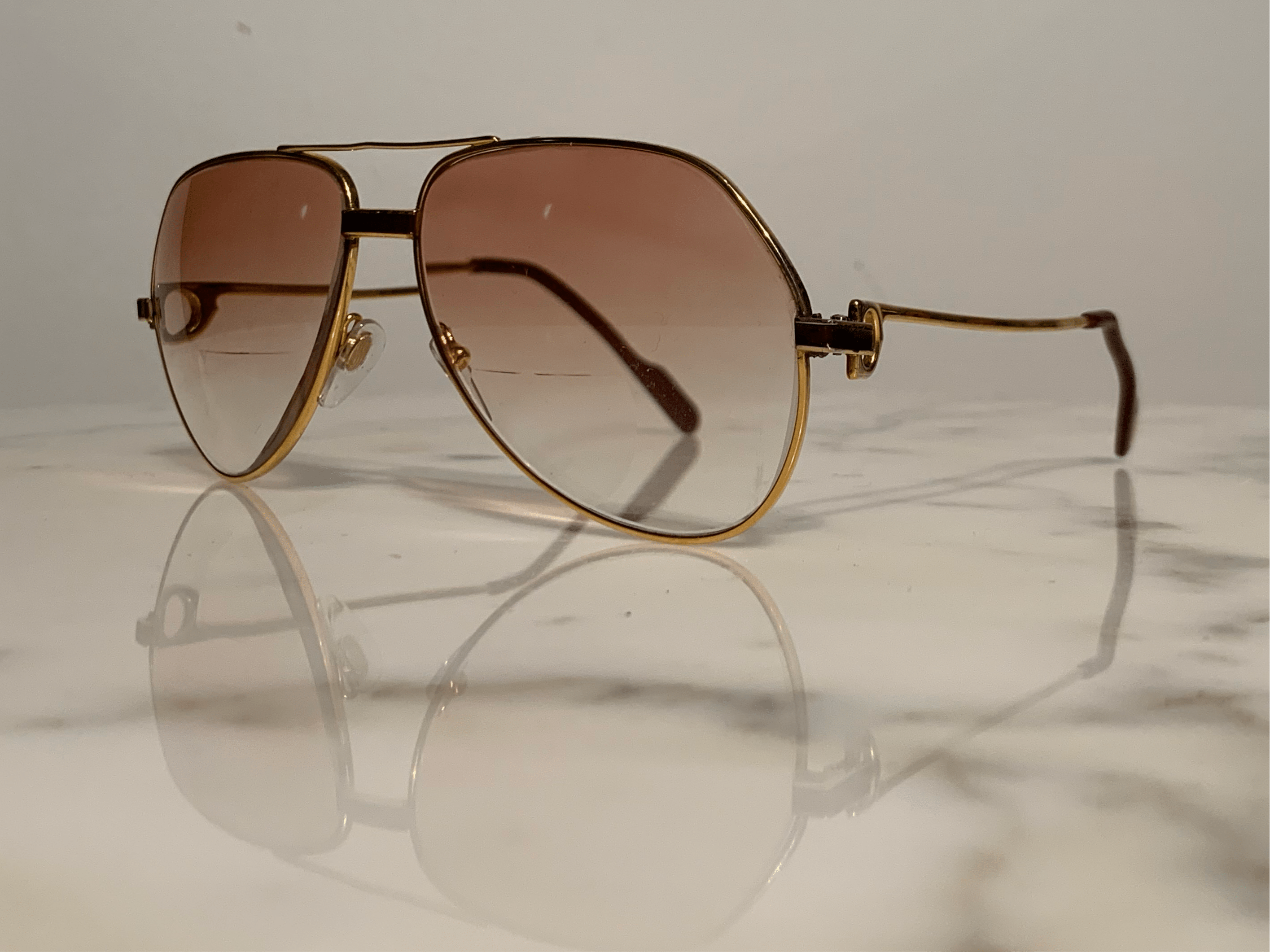 Cartier Gold Santos Laquer Frames Sunglasses Glasses