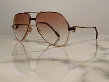 Load image into Gallery viewer, Cartier Gold Santos Laquer Frames Sunglasses Glasses
