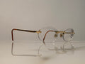 Cartier Gold Santos Rimless Glasses Sunglasses Frame