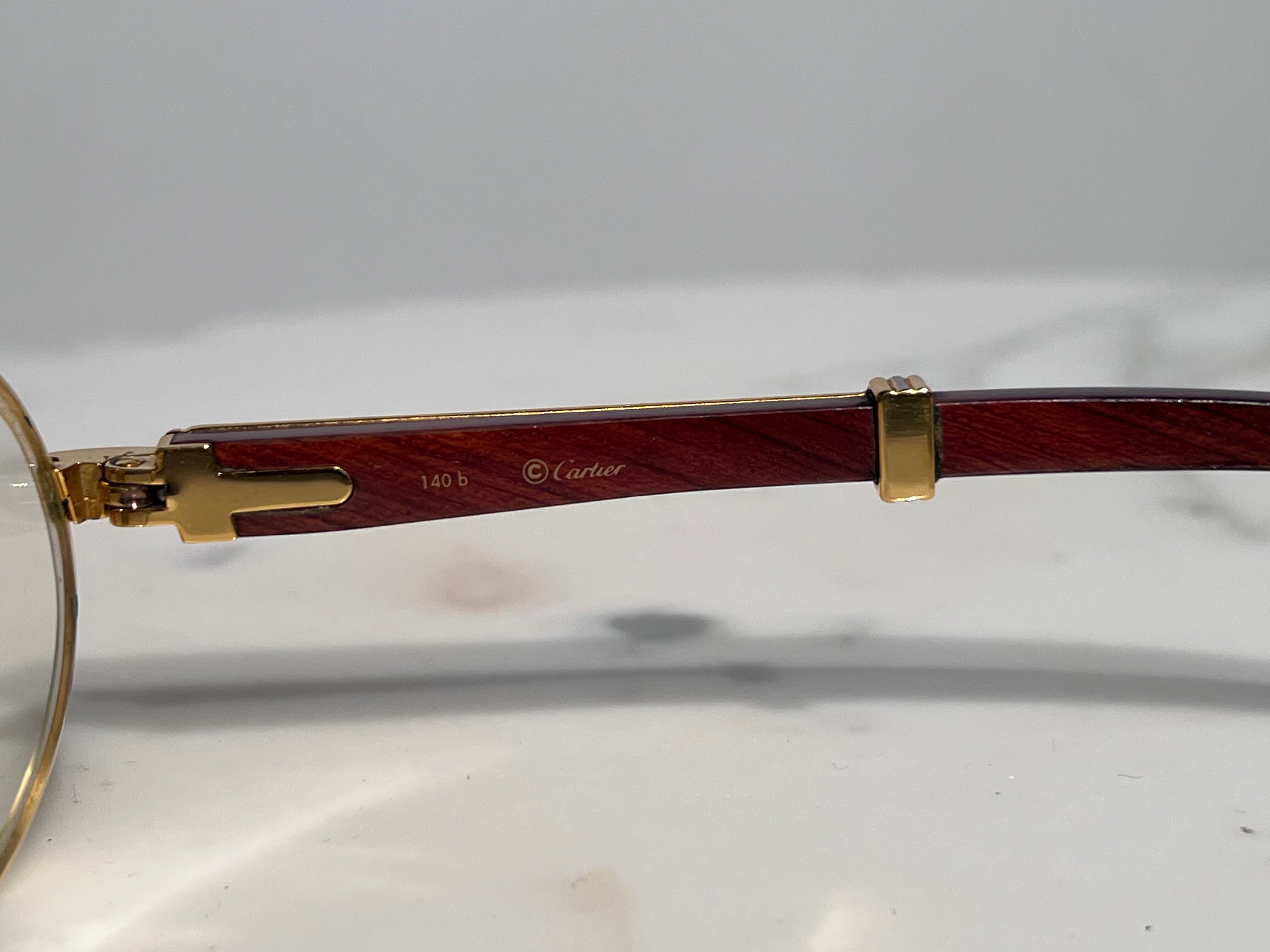 Cartier Giverny 22k Gold Bubinga Wood Glasses Sunglasses Frame