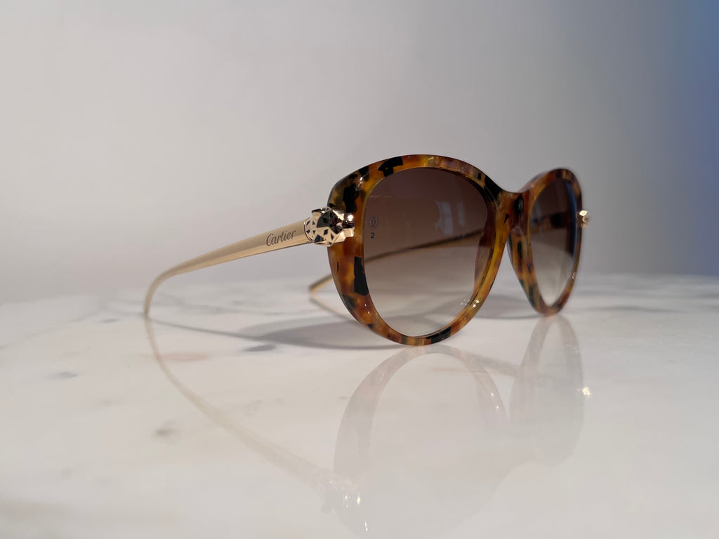 Cartier Panthere Tortoise Full Rim Sunglasses Frame