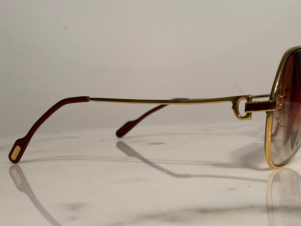 Cartier Gold Santos Laquer Frames Sunglasses Glasses
