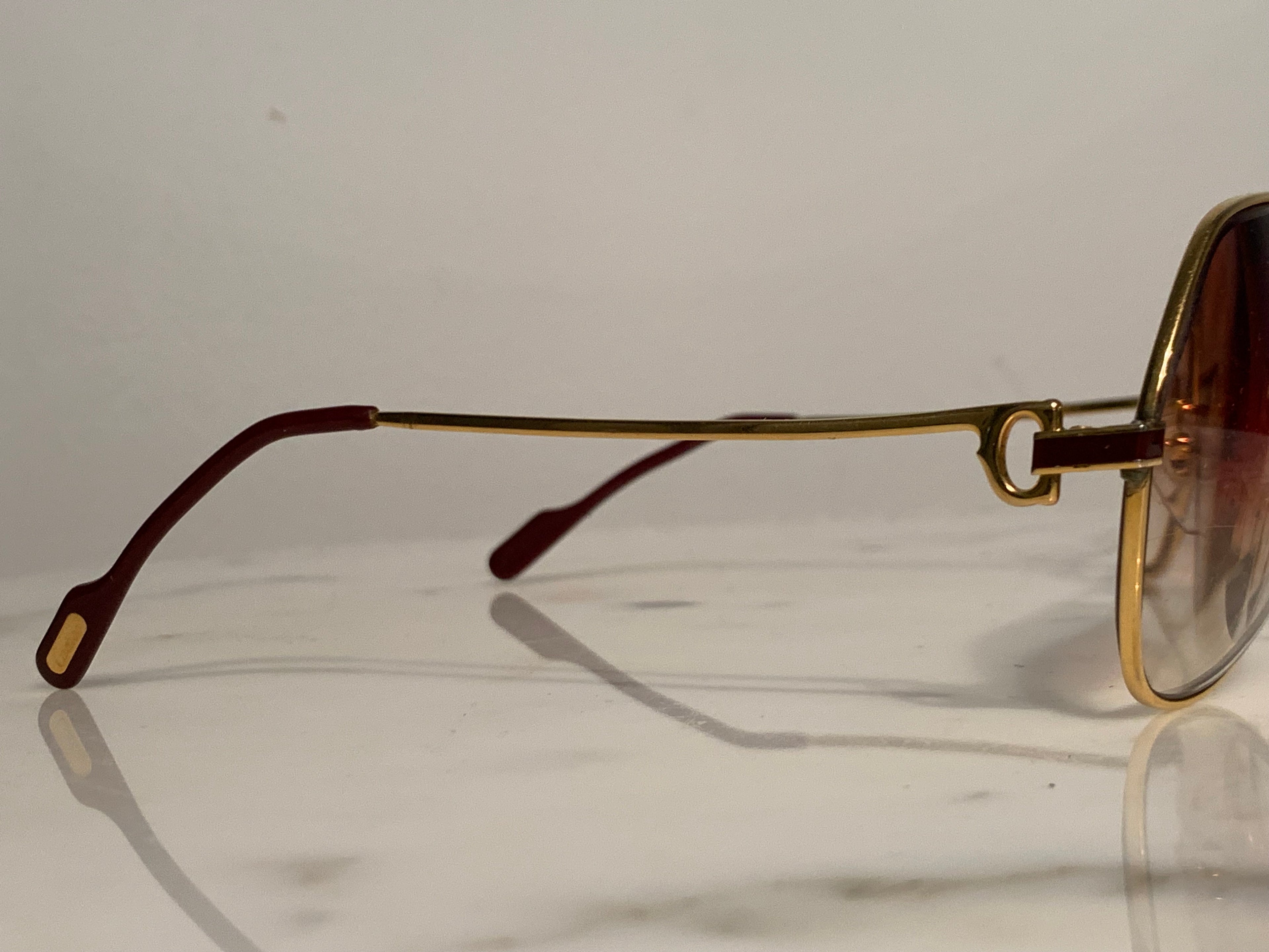 Cartier Gold Santos Laquer Frames Sunglasses Glasses
