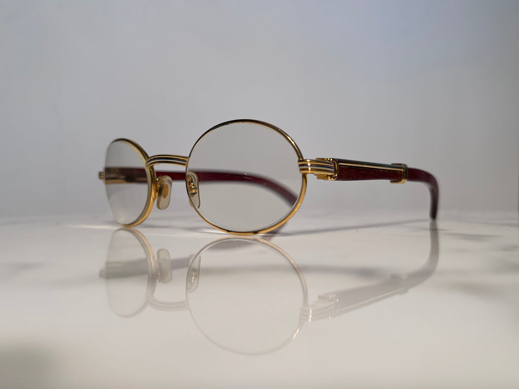 Cartier Giverny 22k Gold Bubinga Wood Glasses Sunglasses Frame