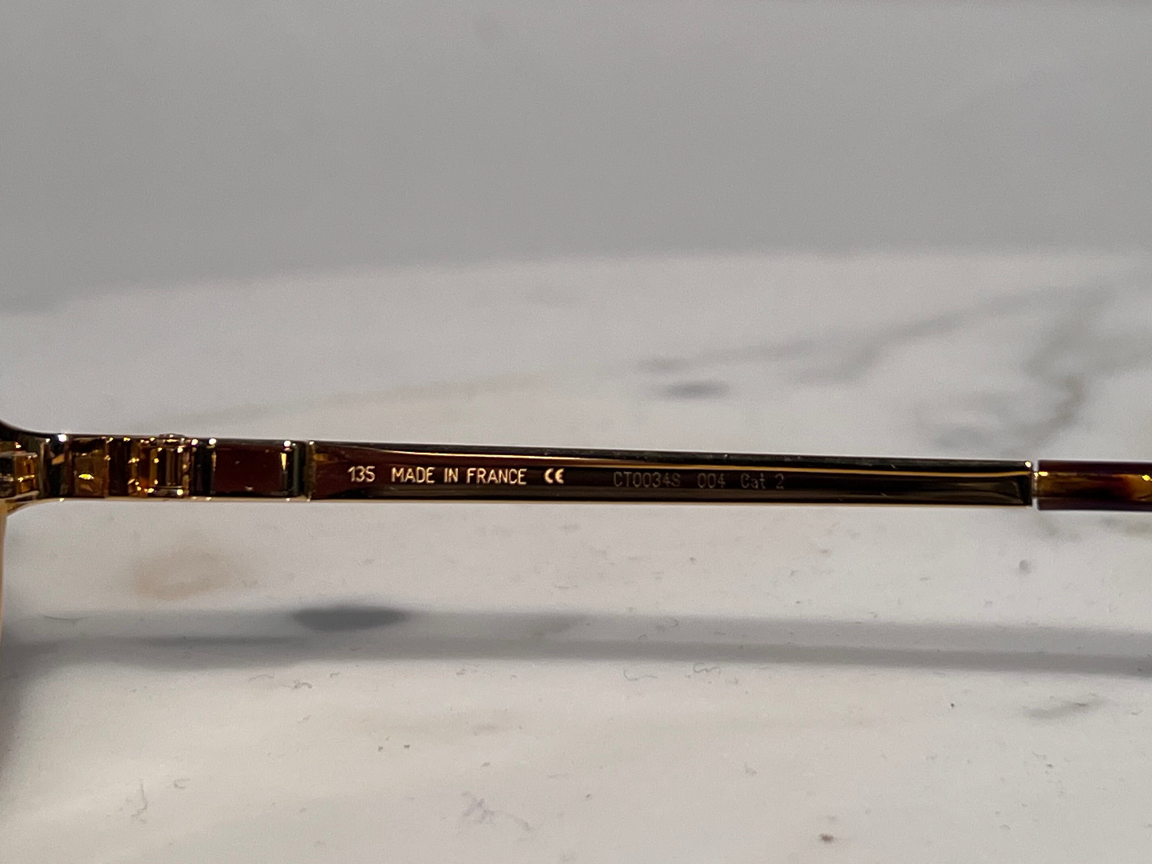 Cartier Santos Dumont Gold Sunglasses