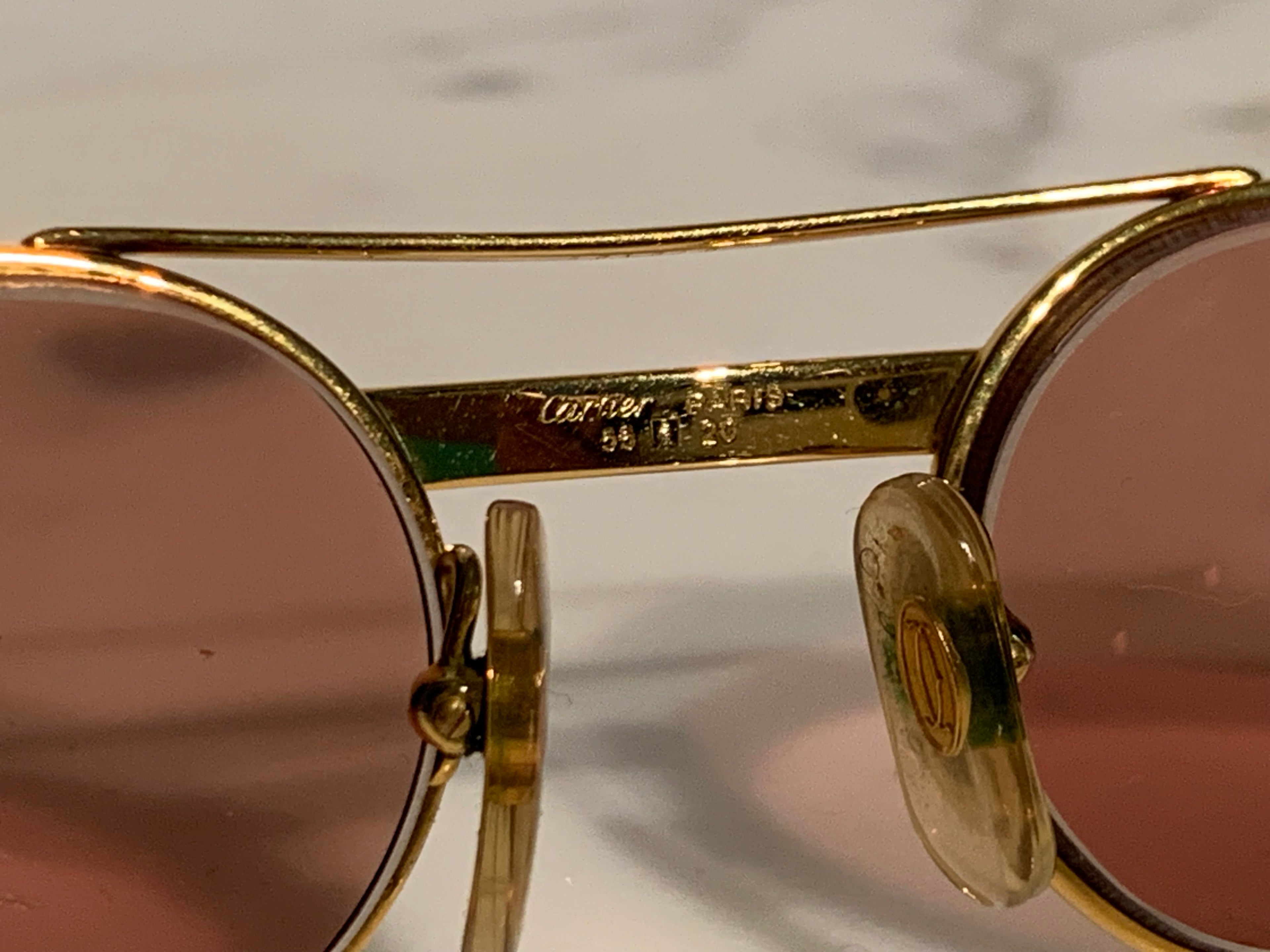 Cartier Gold Santos Must Frames Sunglasses Glasses