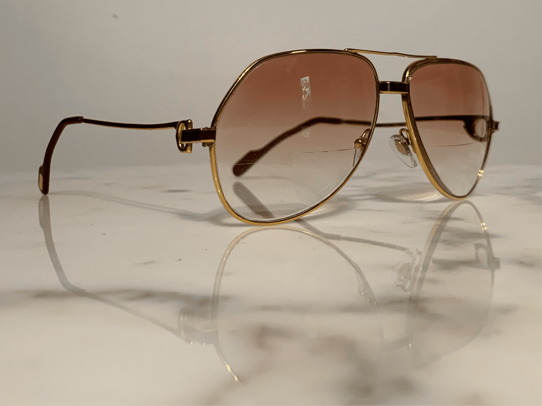 Cartier Gold Santos Laquer Frames Sunglasses Glasses