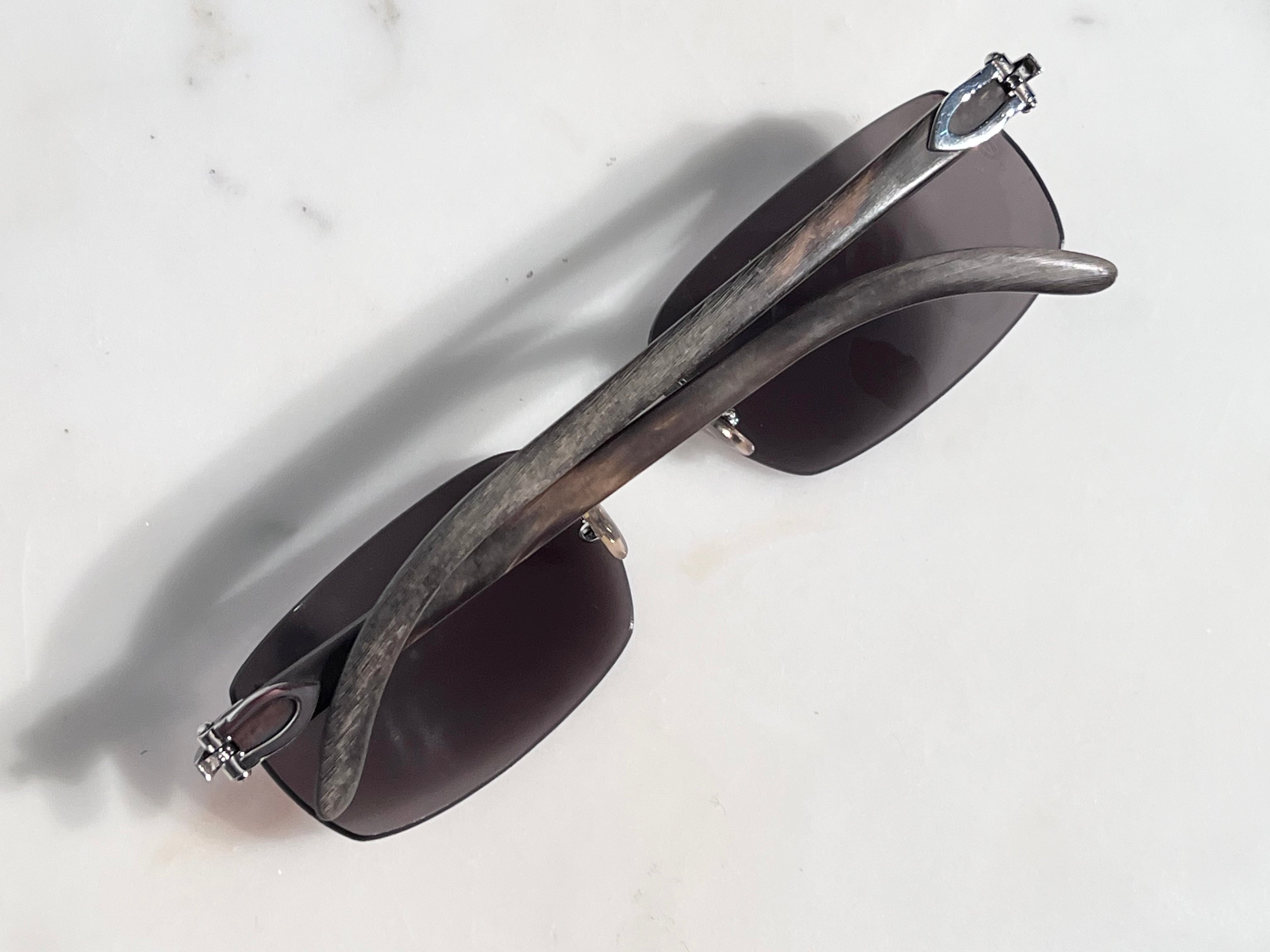 Cartier Buffalo Horn Platinum Glasses Sunglasses Frame