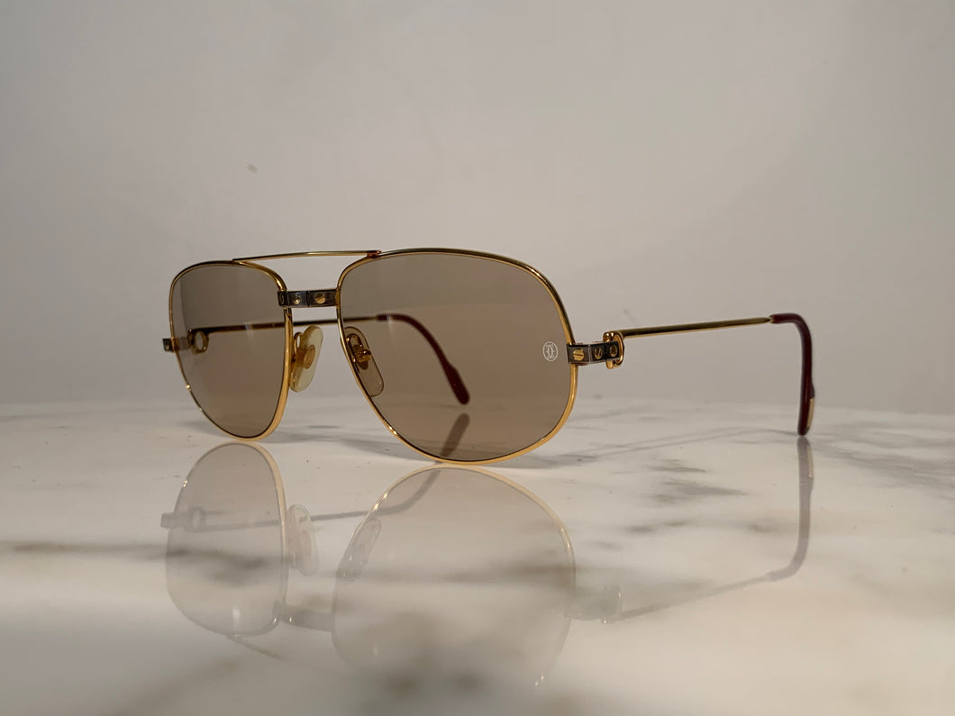 Cartier Gold Santos Romance Frames Sunglasses Glasses