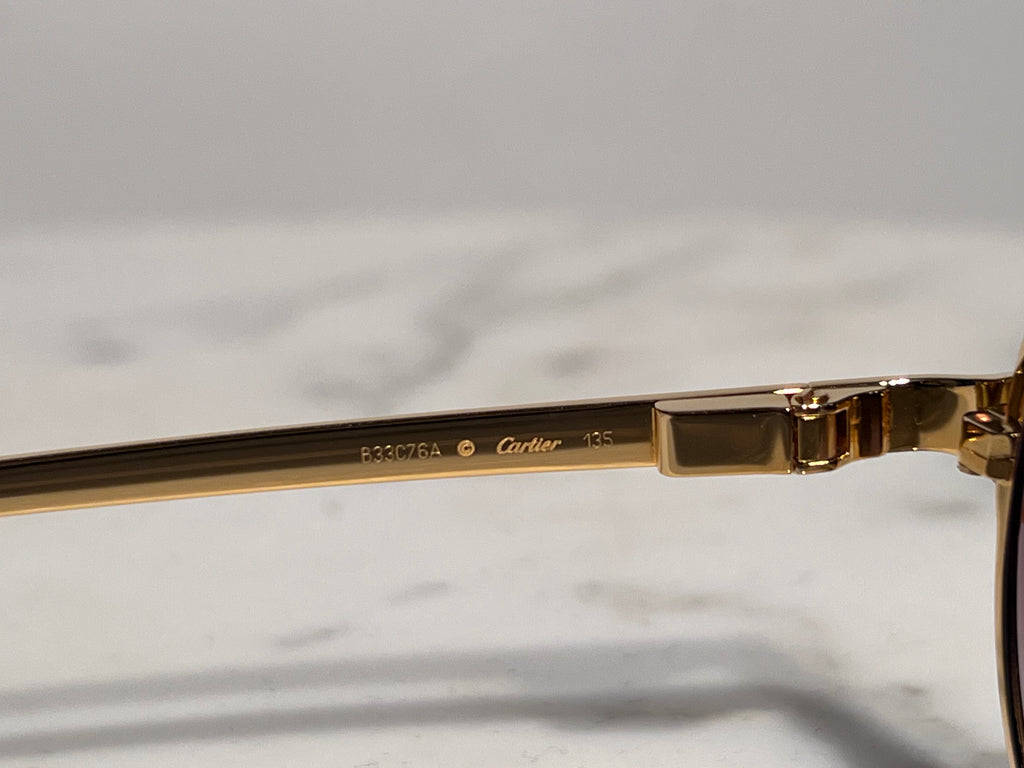 Cartier Santos Dumont Gold Sunglasses