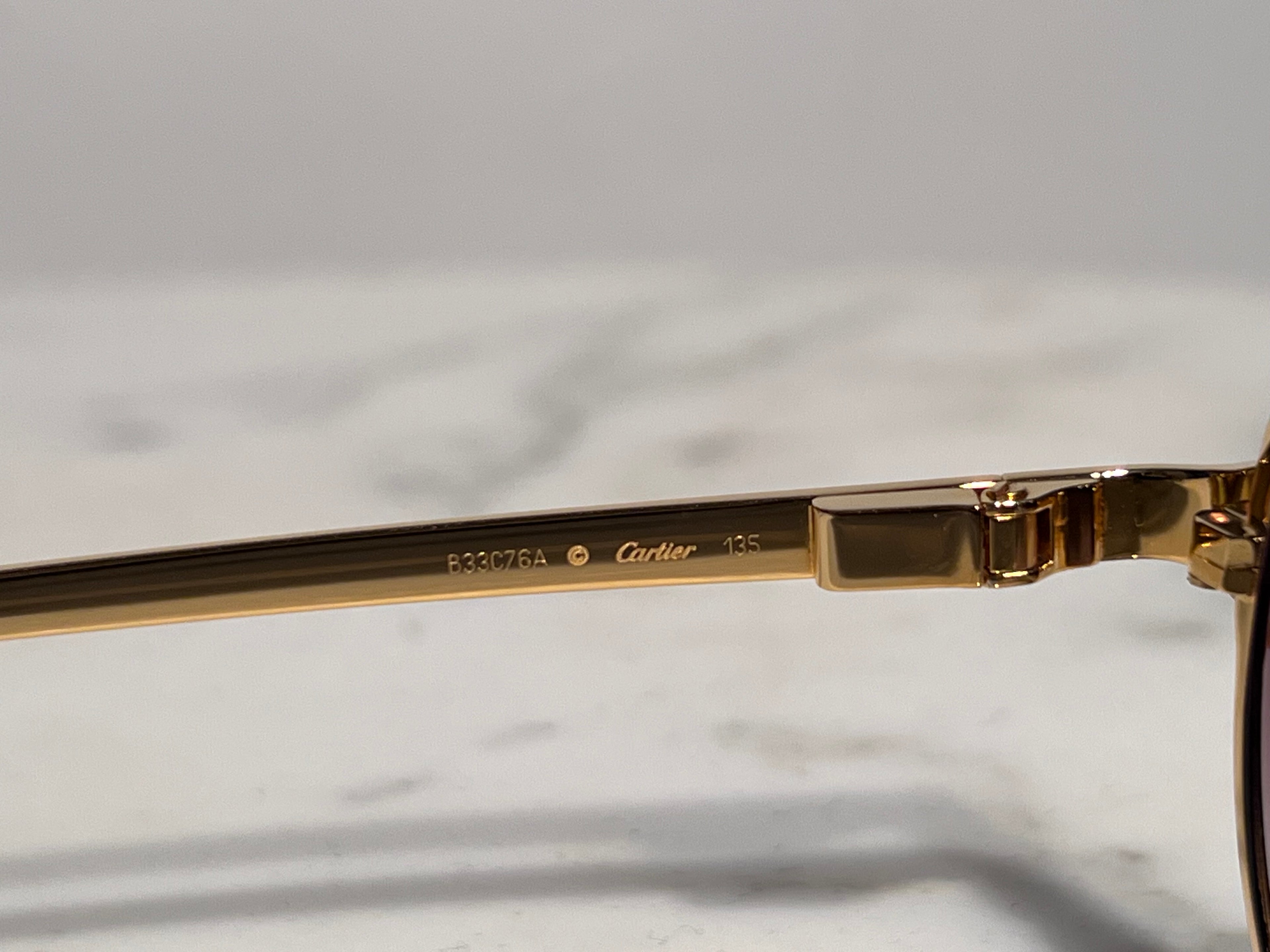 Cartier Santos Dumont Gold Sunglasses