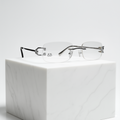 Bonano Venician White Gold Rimless Eyeglasses Frame